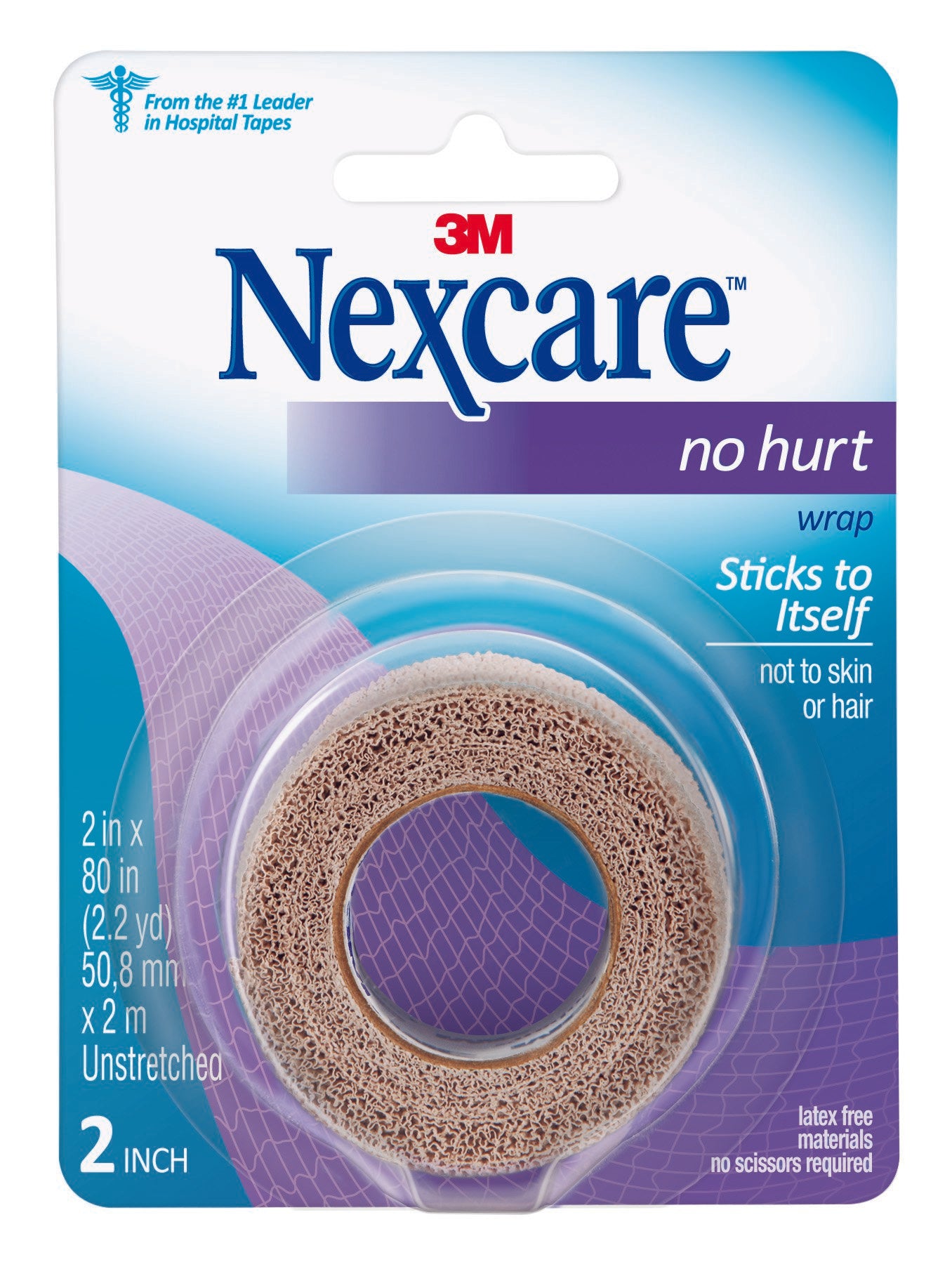 3M™ Nexcare™ No Hurt Hypoallergenic Material Medical Tape, 2 x 80 Inch, Tan