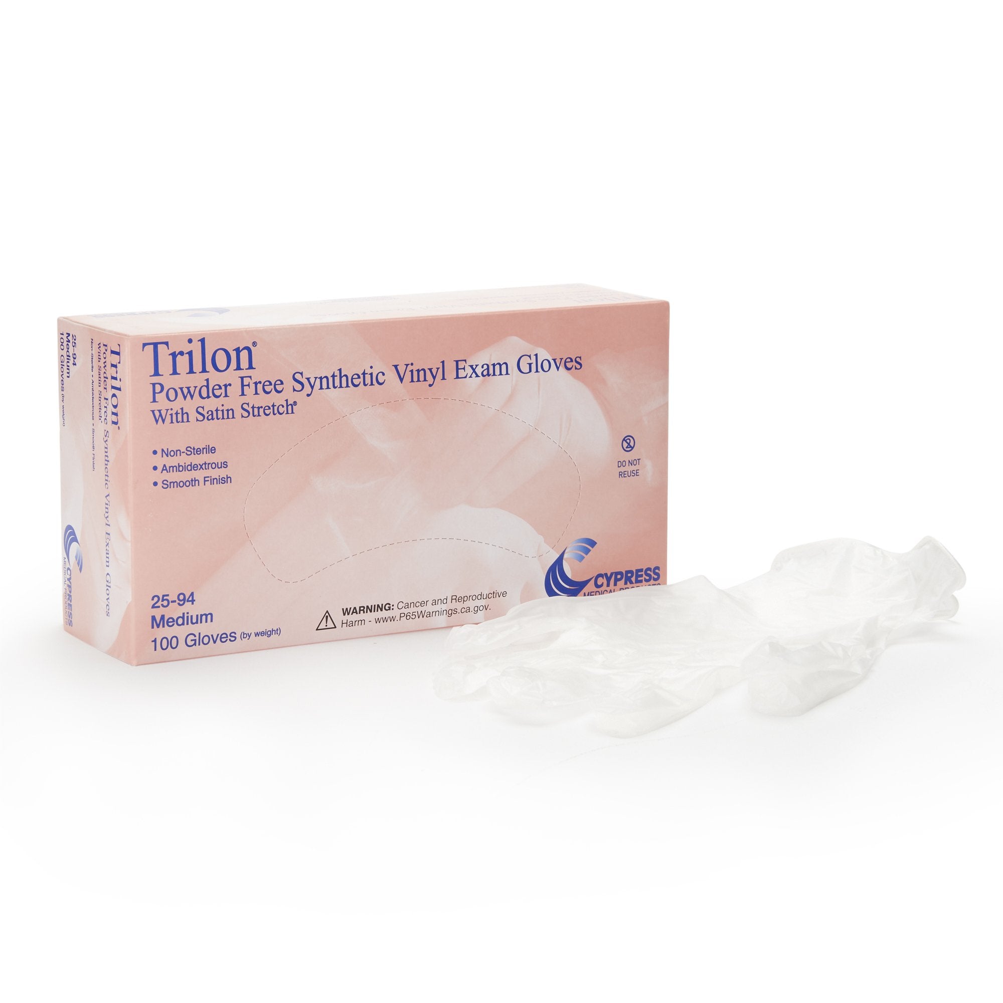 Trilon® Vinyl Exam Glove, Medium, Clear