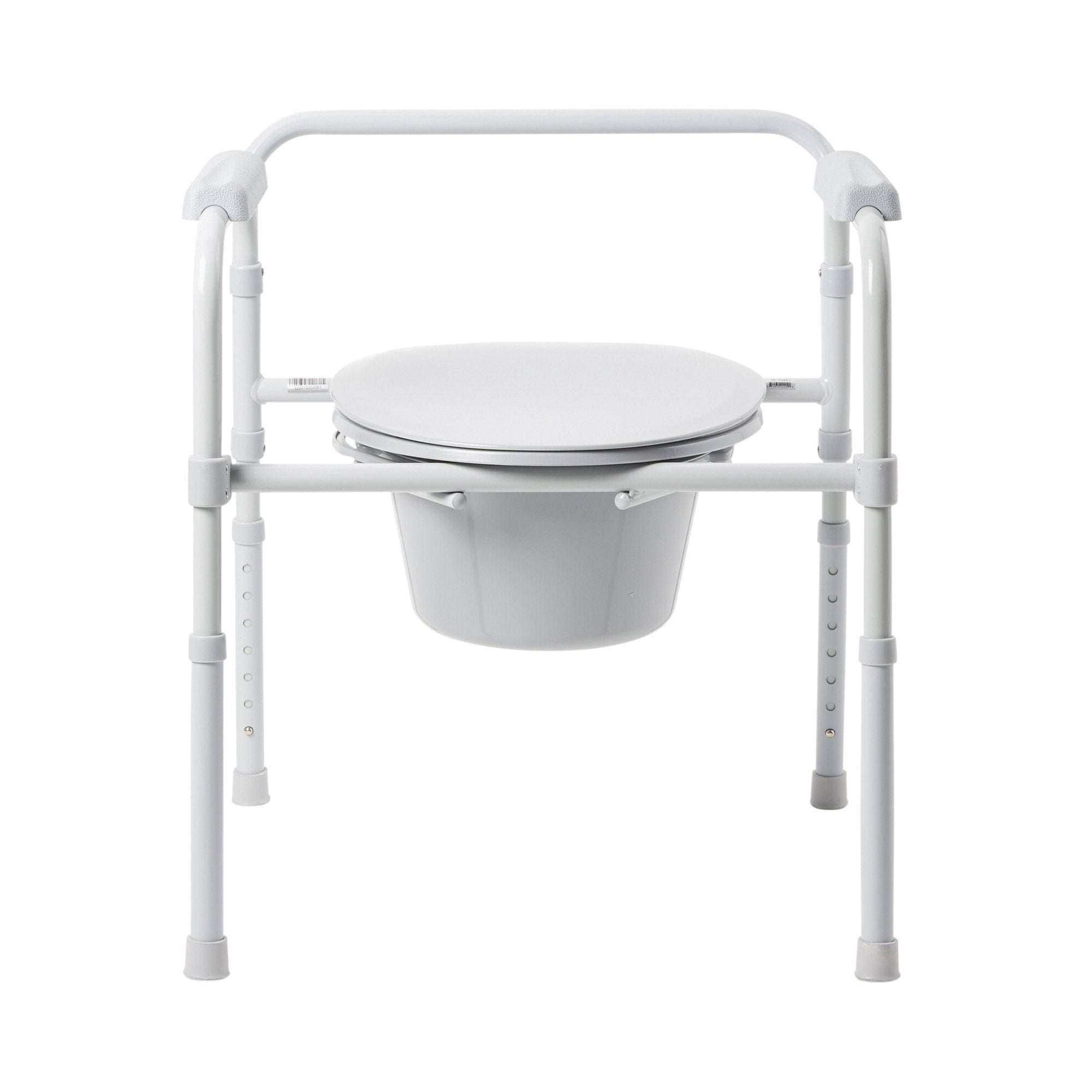 McKesson Folding Fixed Arm Steel Commode Chair, 15½ – 21¾ Inch