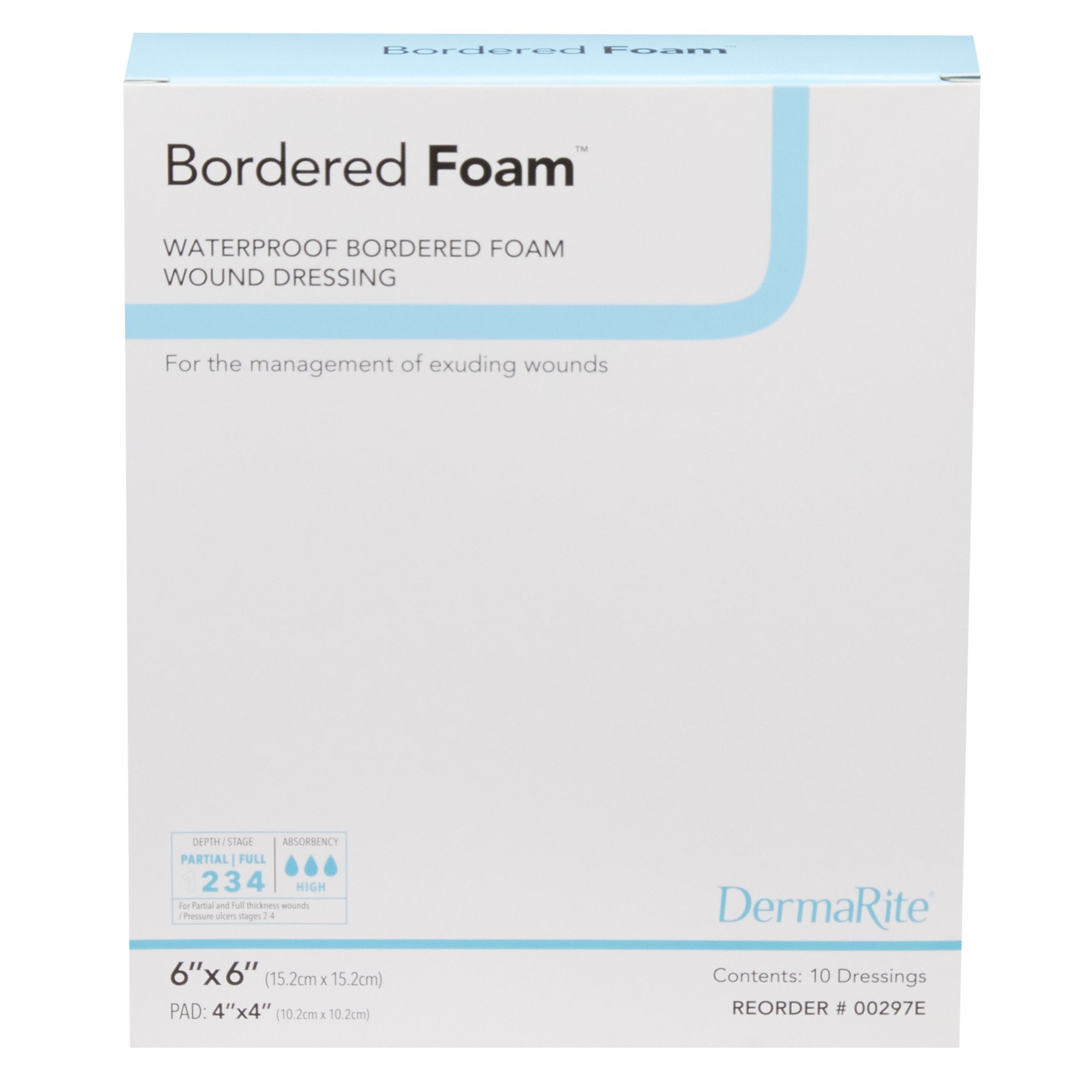 BorderedFoam® Adhesive with Border Foam Dressing, 6 x 6 Inch