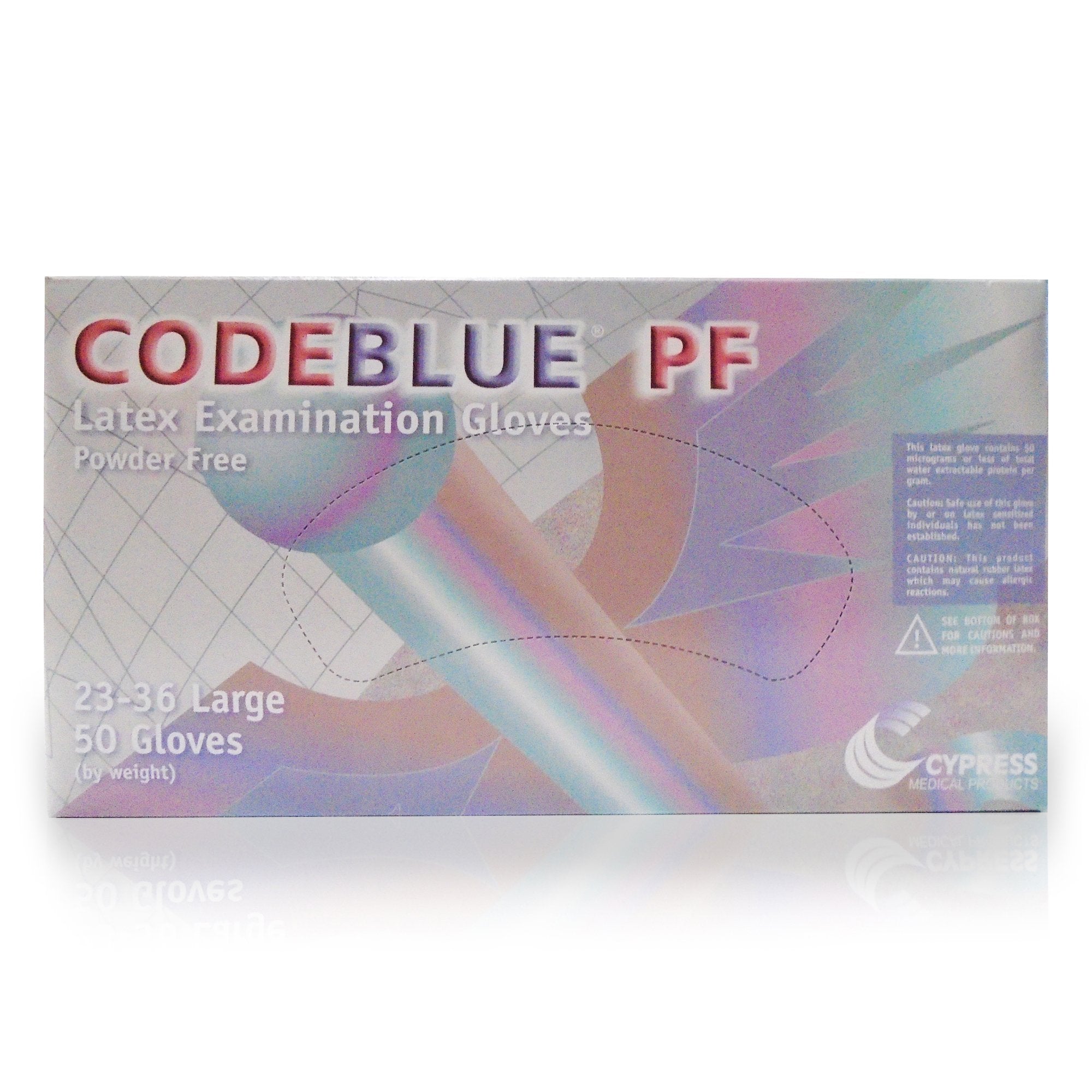 CodeBlue® PF Latex Extended Cuff Length Exam Glove, Large, Blue