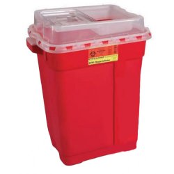 Sharps Container BD™ Red Base 26-1/4 H X 20 W X 14-3/4 D Inch Vertical Entry 19 Gallon