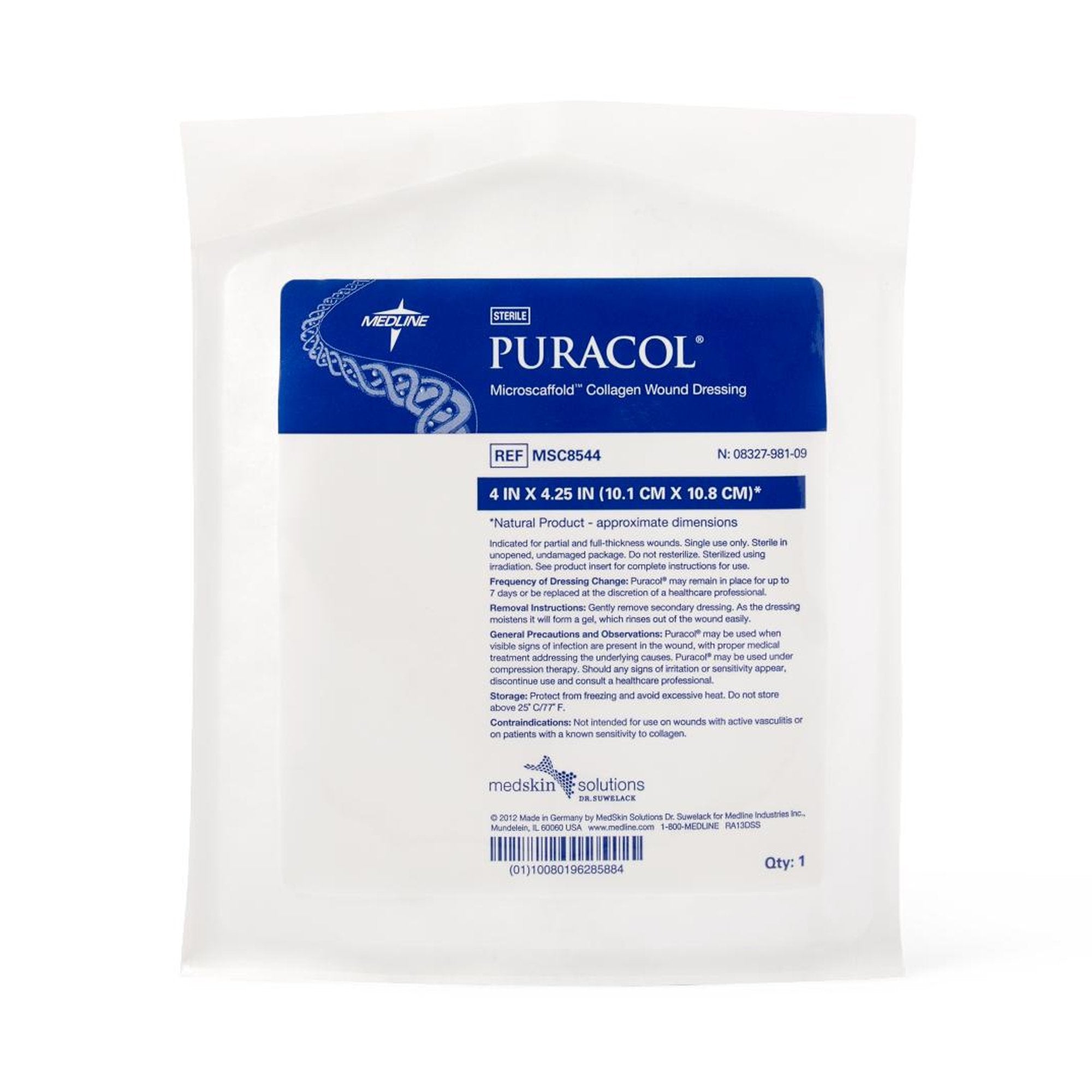 Puracol™ Collagen Dressing, 4 x 4¼ Inch