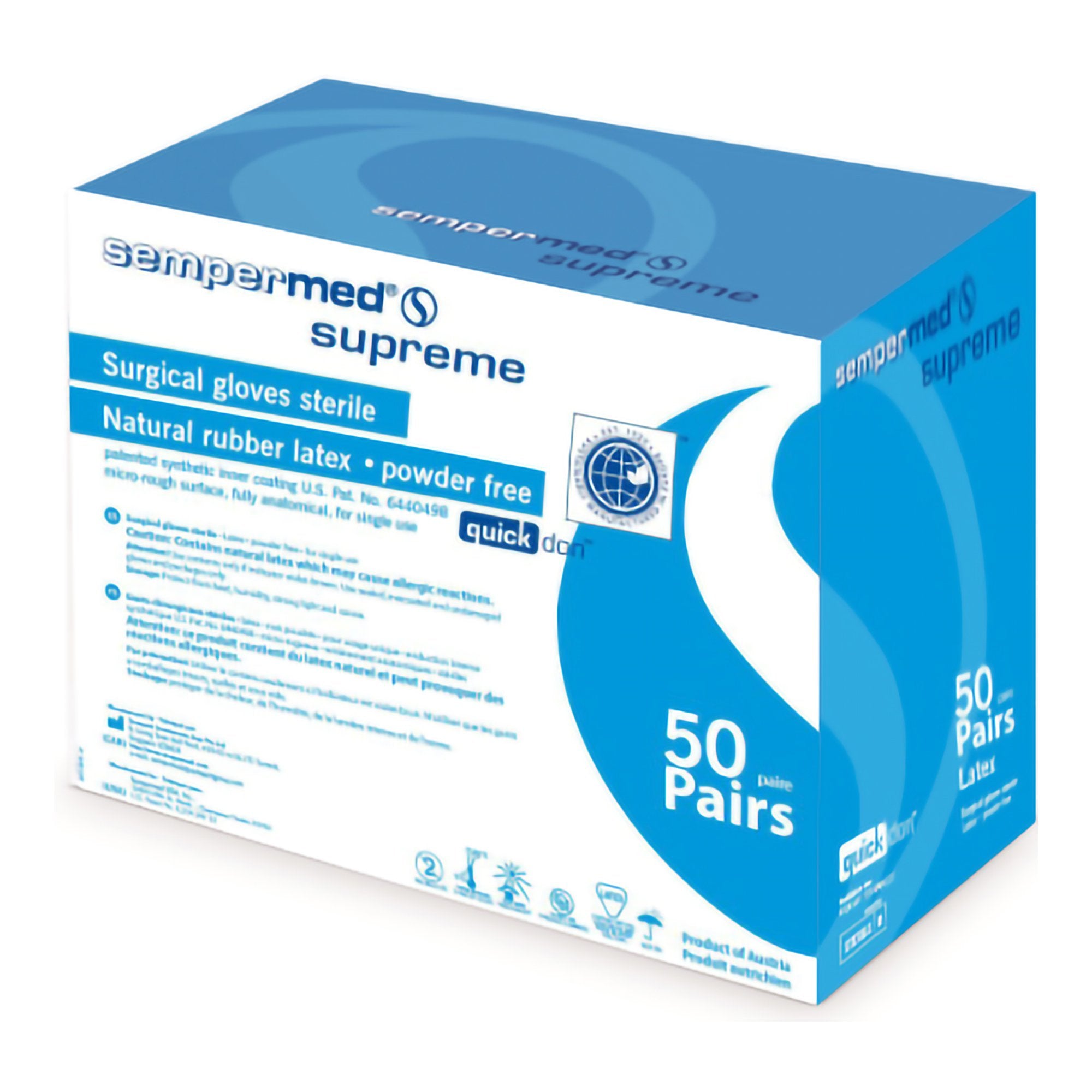 Sempermed® Supreme Latex Surgical Glove, Size 9, Ivory