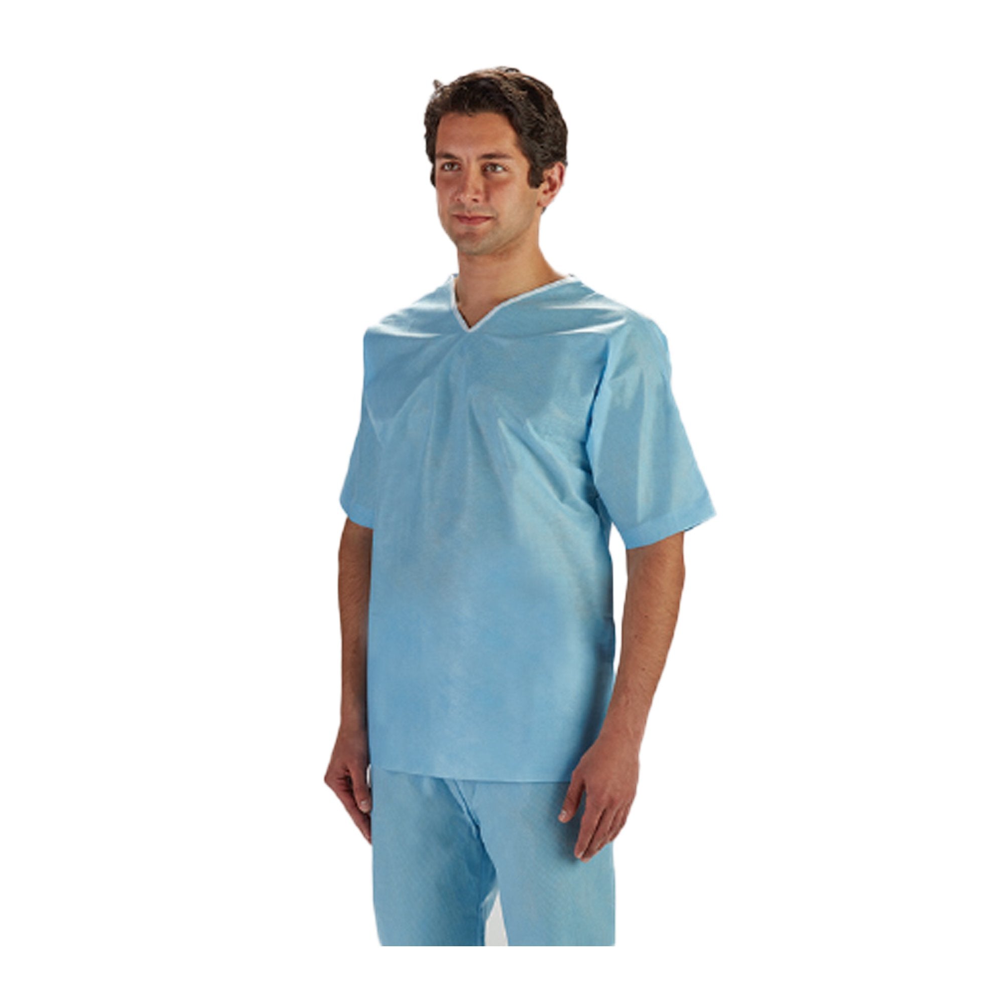 Scrub Shirt X-Large Blue Without Pockets Short Sleeve Unisex