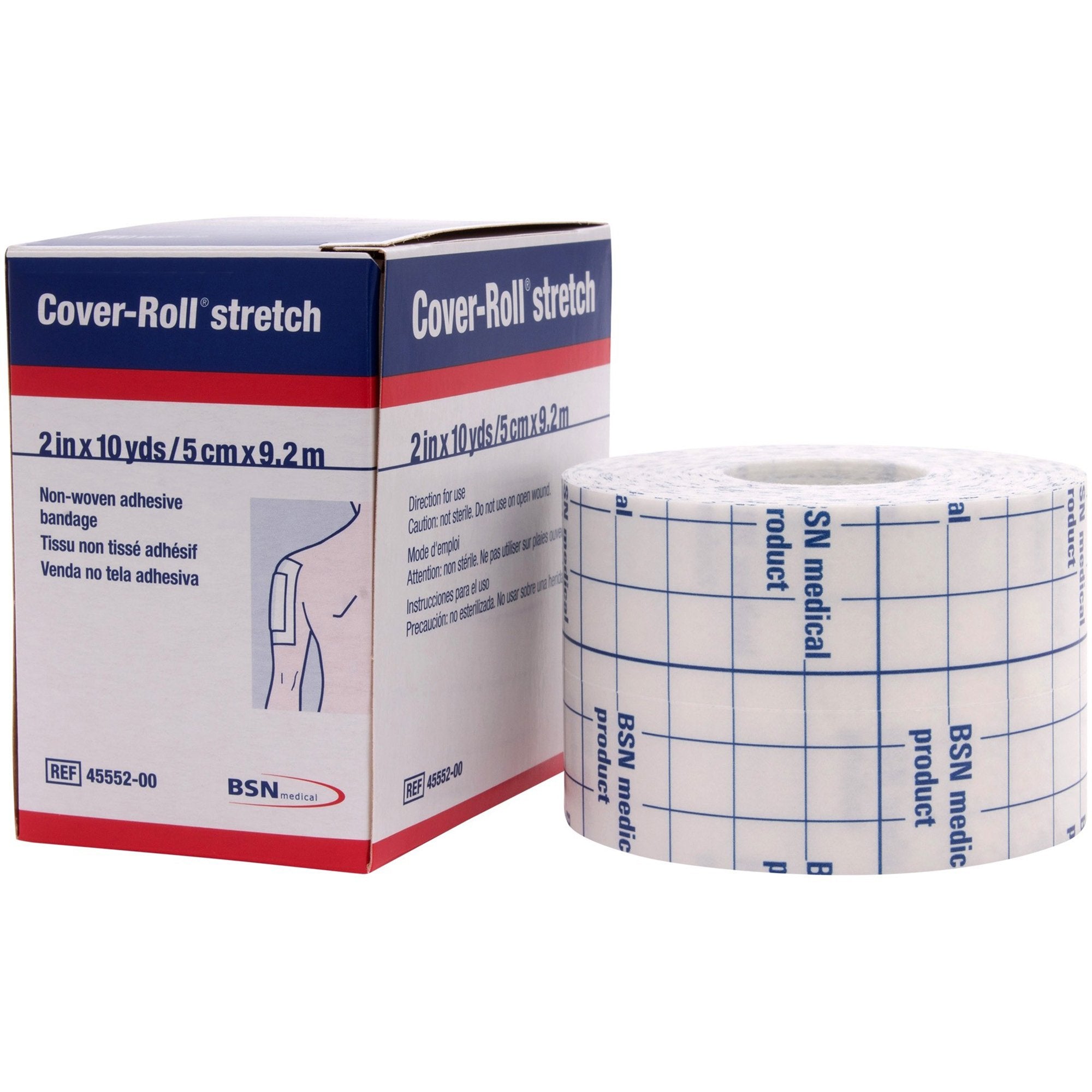 Cover-Roll® Stretch Nonwoven Polyester Dressing Retention Tape, 2 Inch x 10 Yard, White