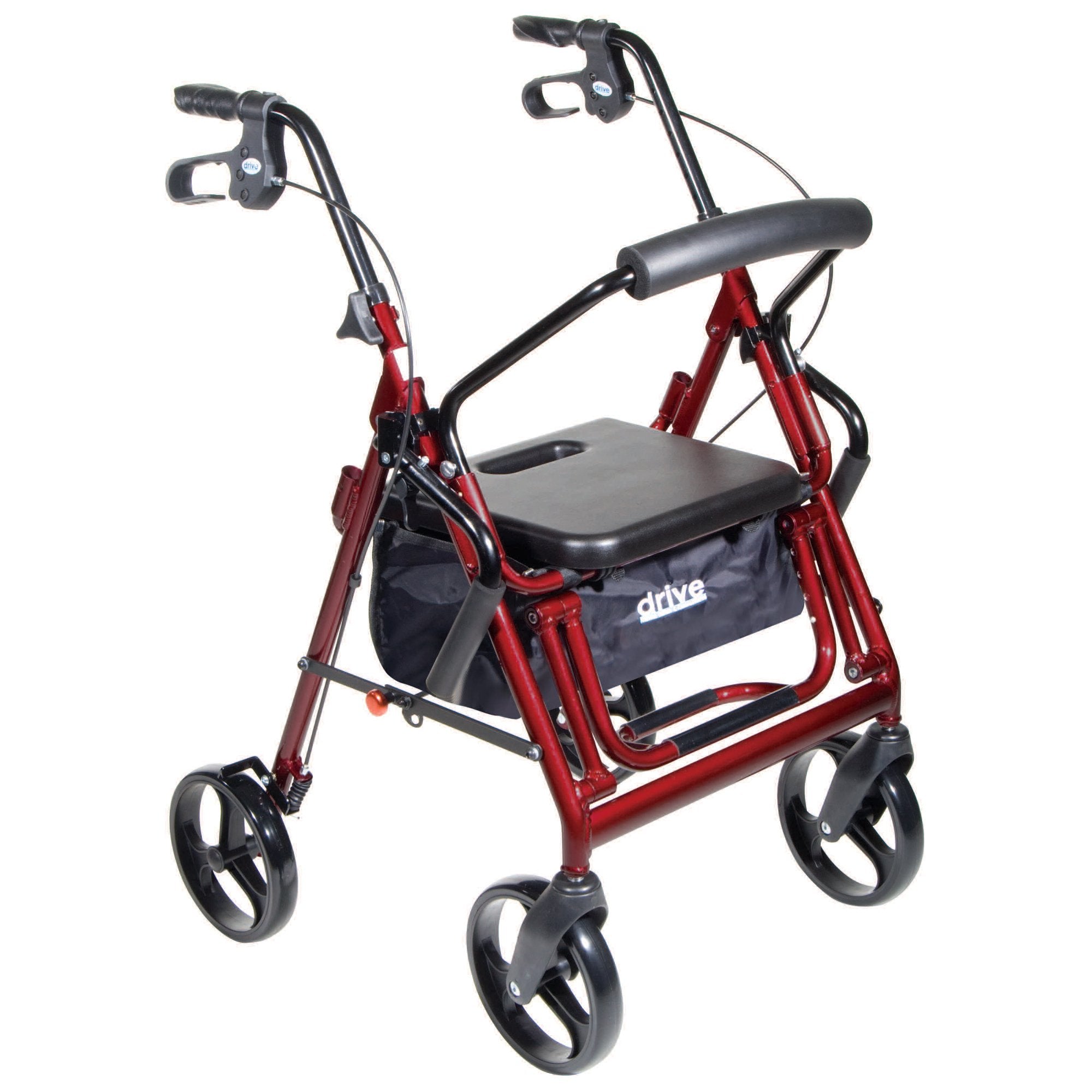 drive™ Duet Four-Wheel Rollator, Burgundy