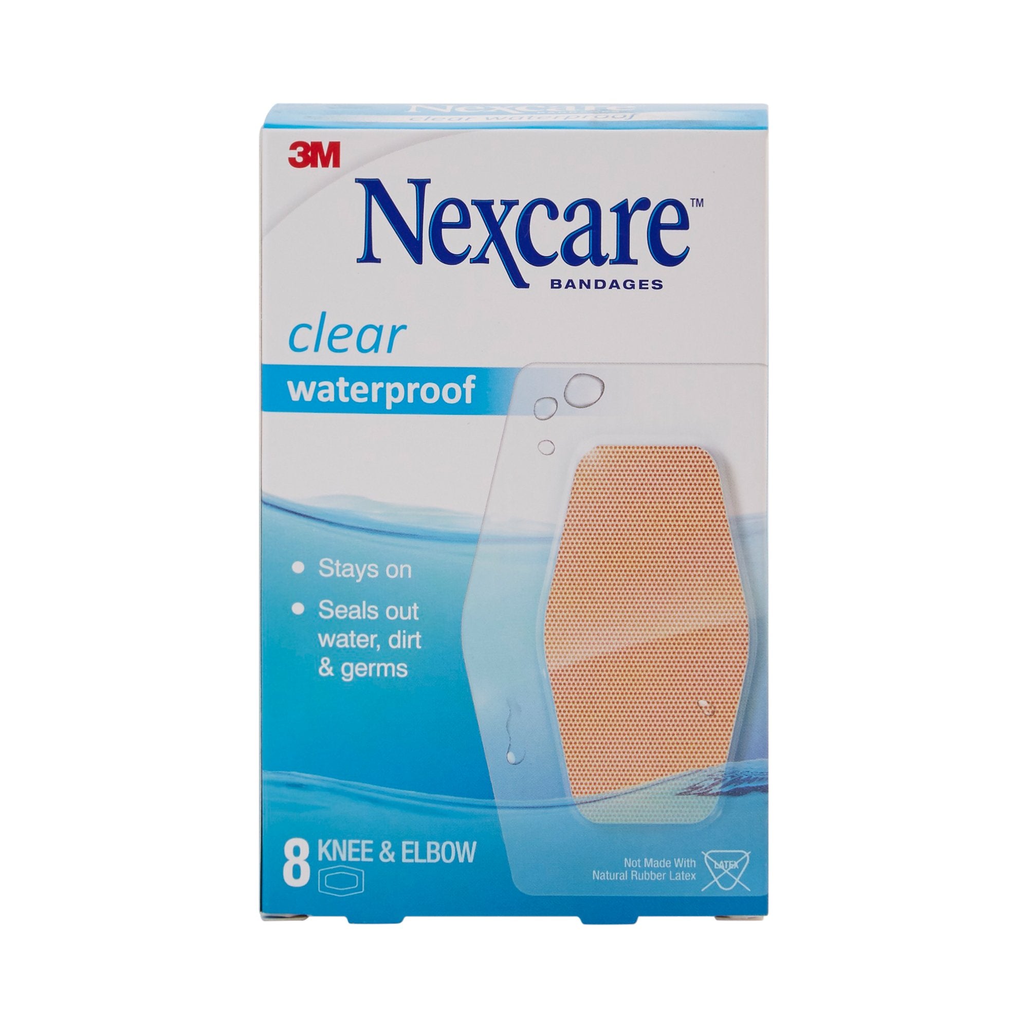 Nexcare™ Waterproof Knee / Elbow Sheer Adhesive Strip, 2-3/8 x 3½ Inch