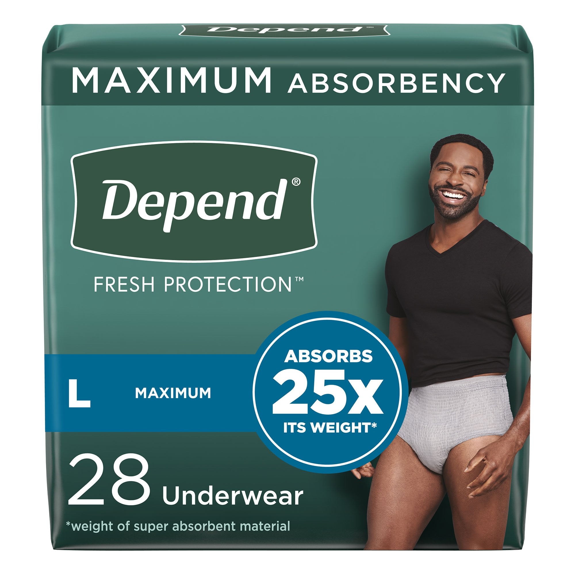 Depend® Fresh Protection™ Mens Maximum Absorbency Underwear, Large, 28 ct.