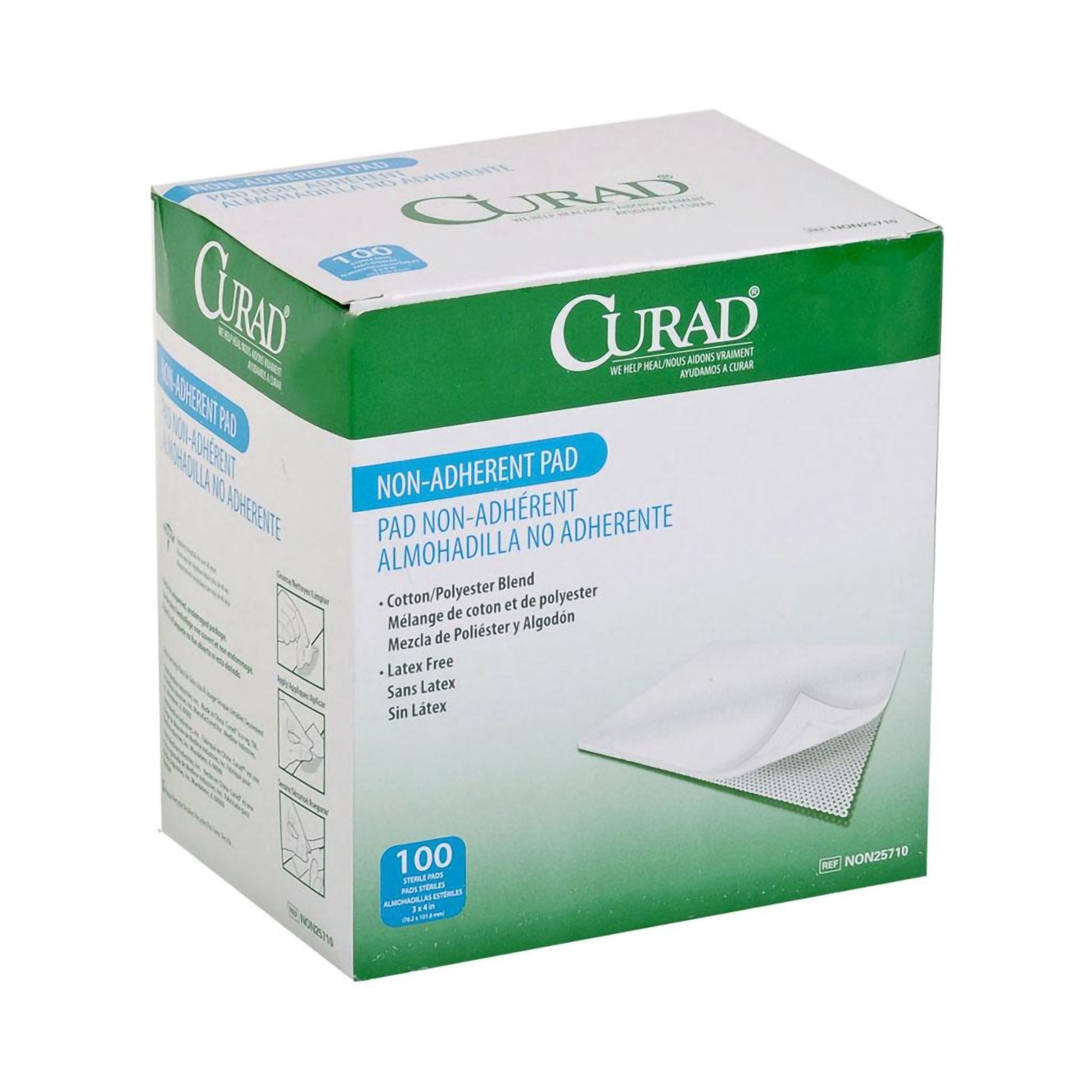 Curad® Sterile Nonadherent Pad, 3 x 4 Inch