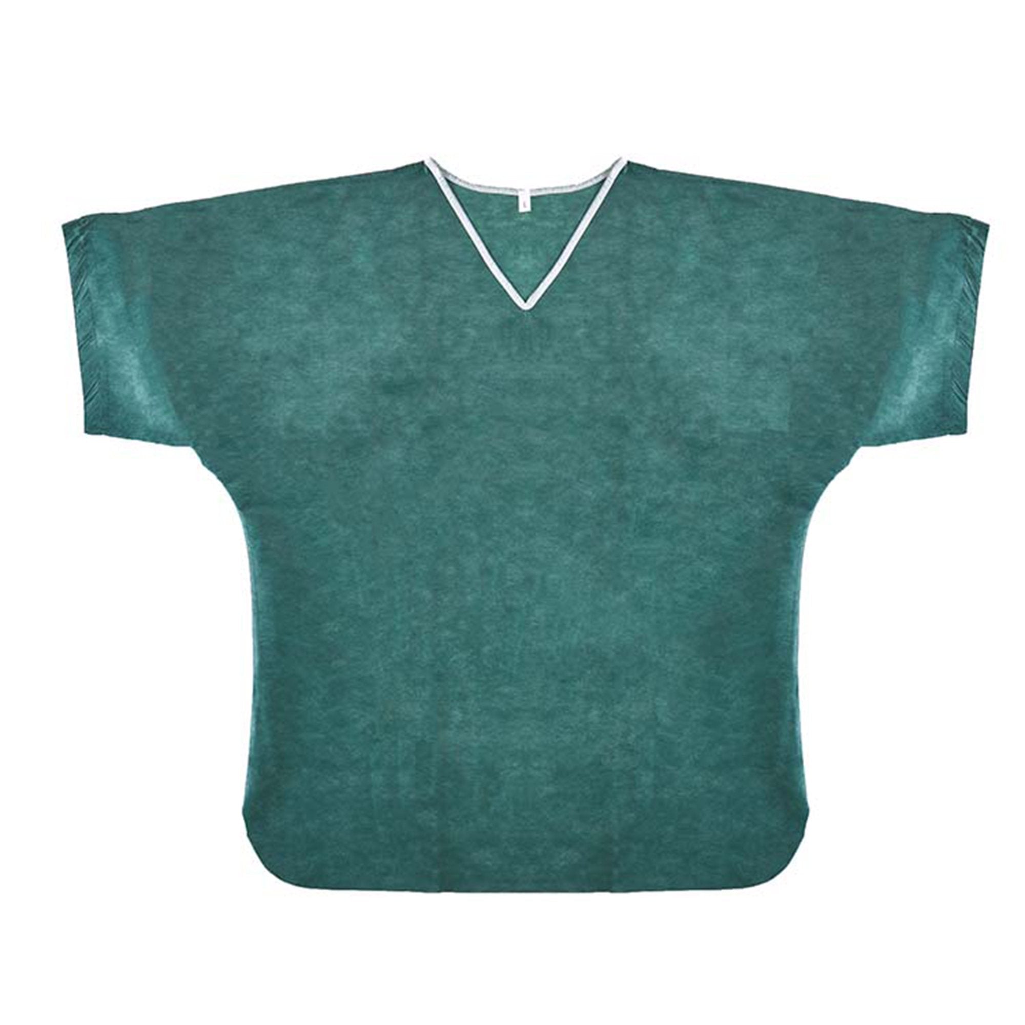 Scrub Shirt 4/5X-Large Green / White Without Pockets Short Sleeve Unisex