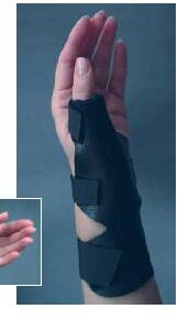 Thumb Splint One Size Fits Most Hook and Loop Closure Black