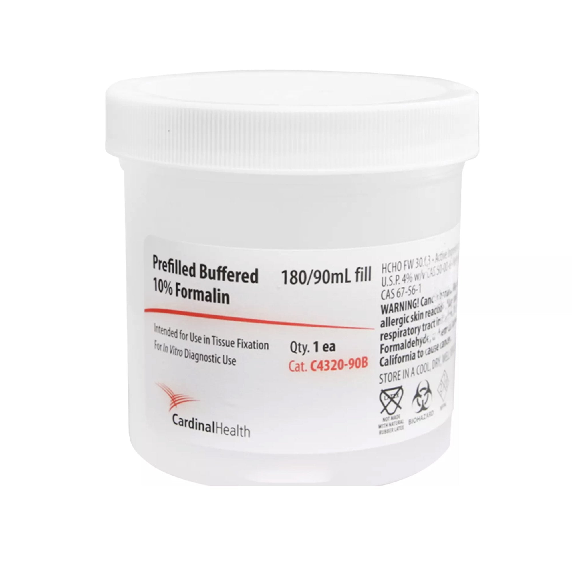 Prefilled Formalin Container SP® 90 mL Fill in 180 mL (6 oz.) Screw Cap Biohazard Symbol / Patient Information NonSterile