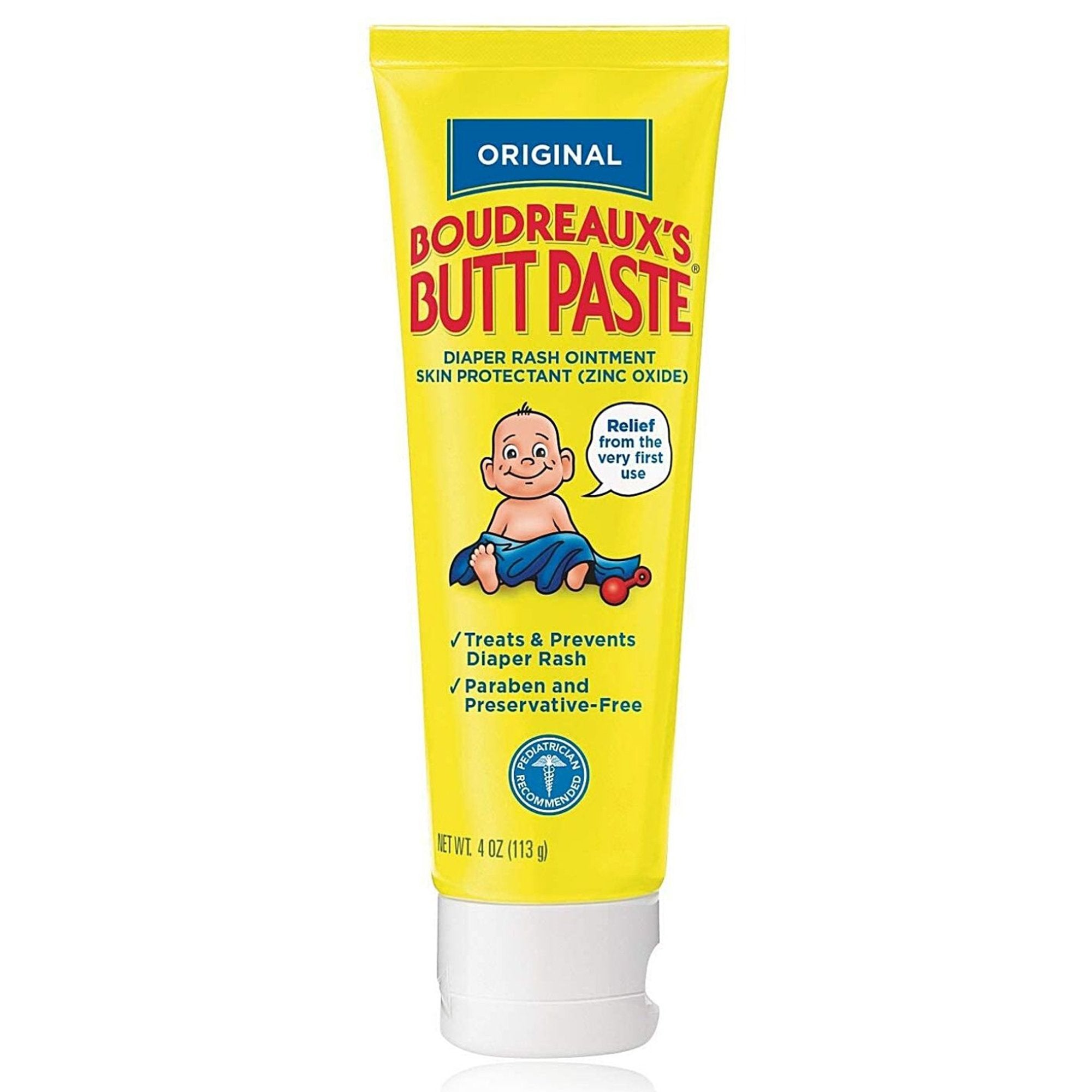 Boudreaux's Original Butt Paste Diaper Rash Treatment, 16% Zinc Oxide, 4 oz Tube