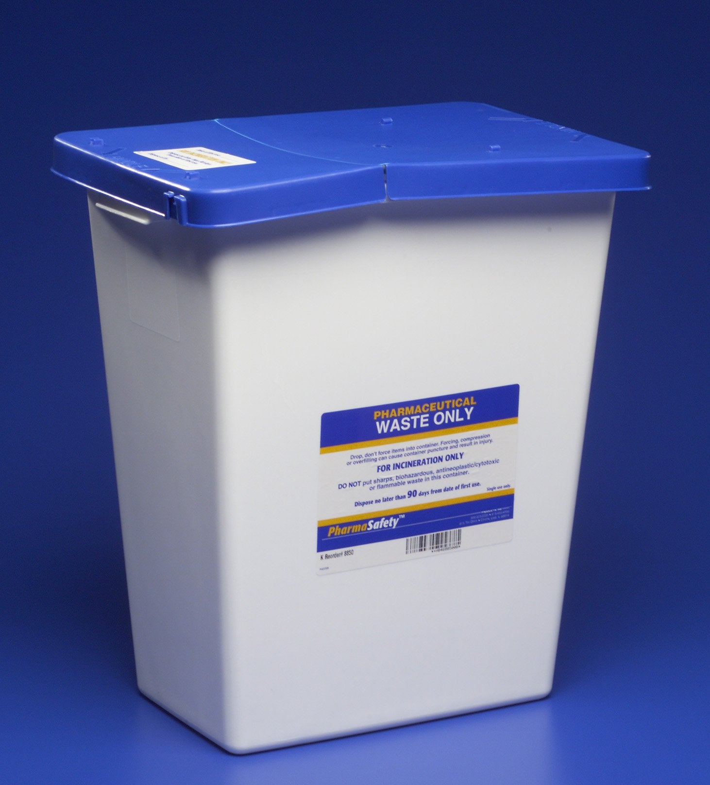 PharmaSafety™ Pharmaceutical Waste Container, 8 Gallon, 17¾ x 11 x 15½ Inch