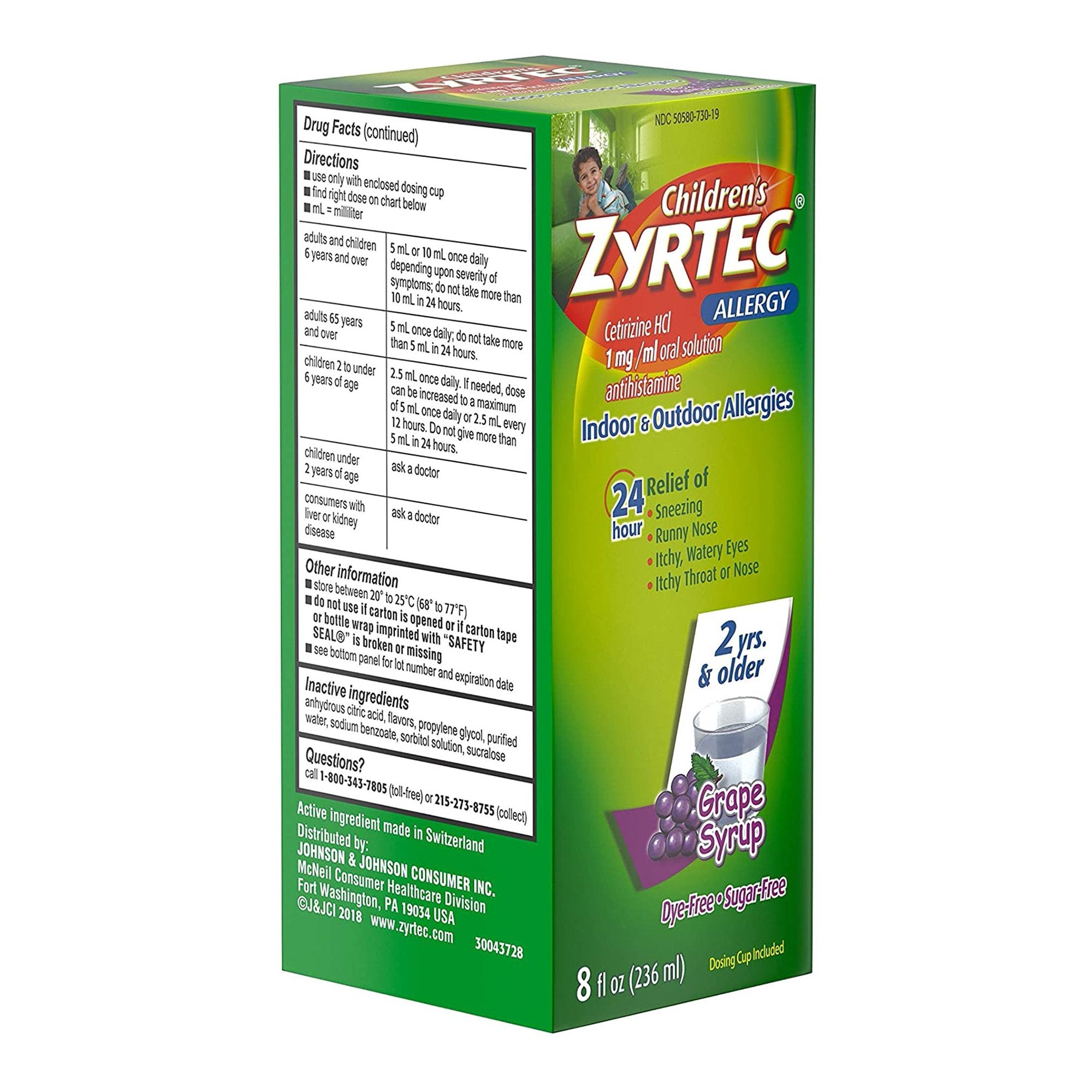 Zyrtec Children's 24 Hour Allergy Syrup, Grape