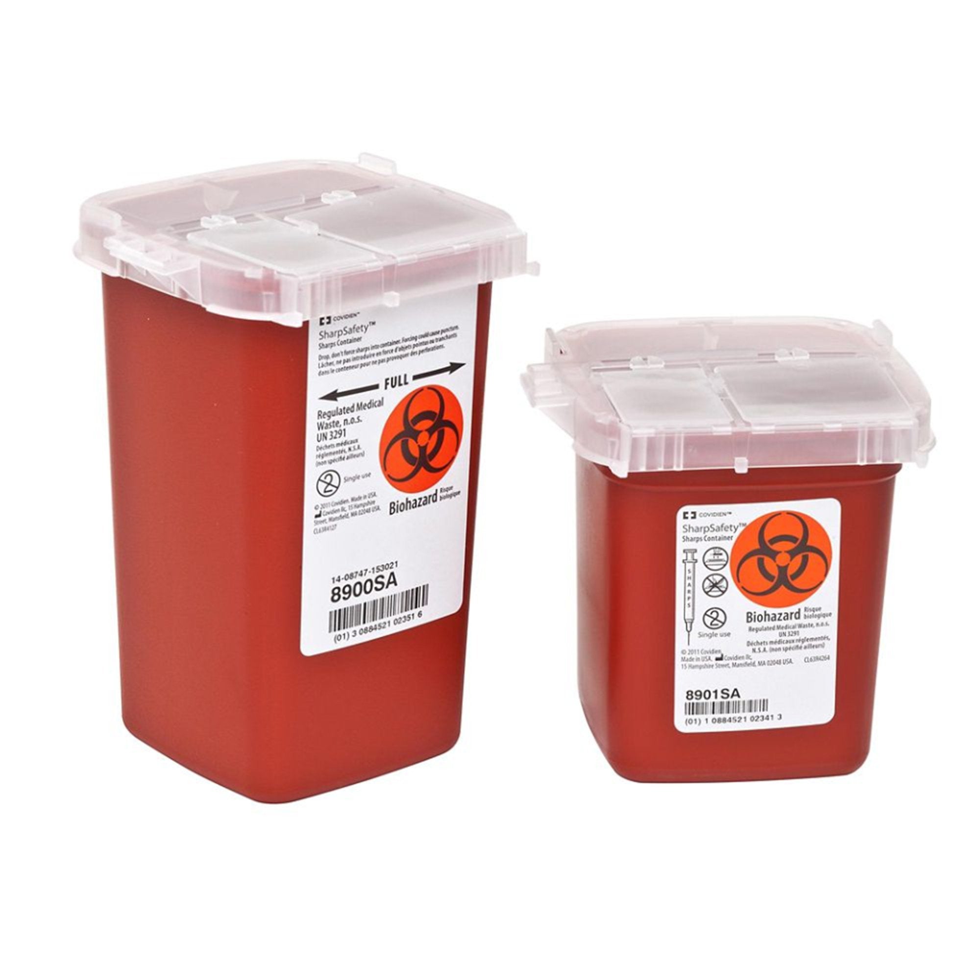 SharpSafety™ Phlebotomy Sharps Container, 1 Quart, 6¼ x 4½ x 4¼ Inch