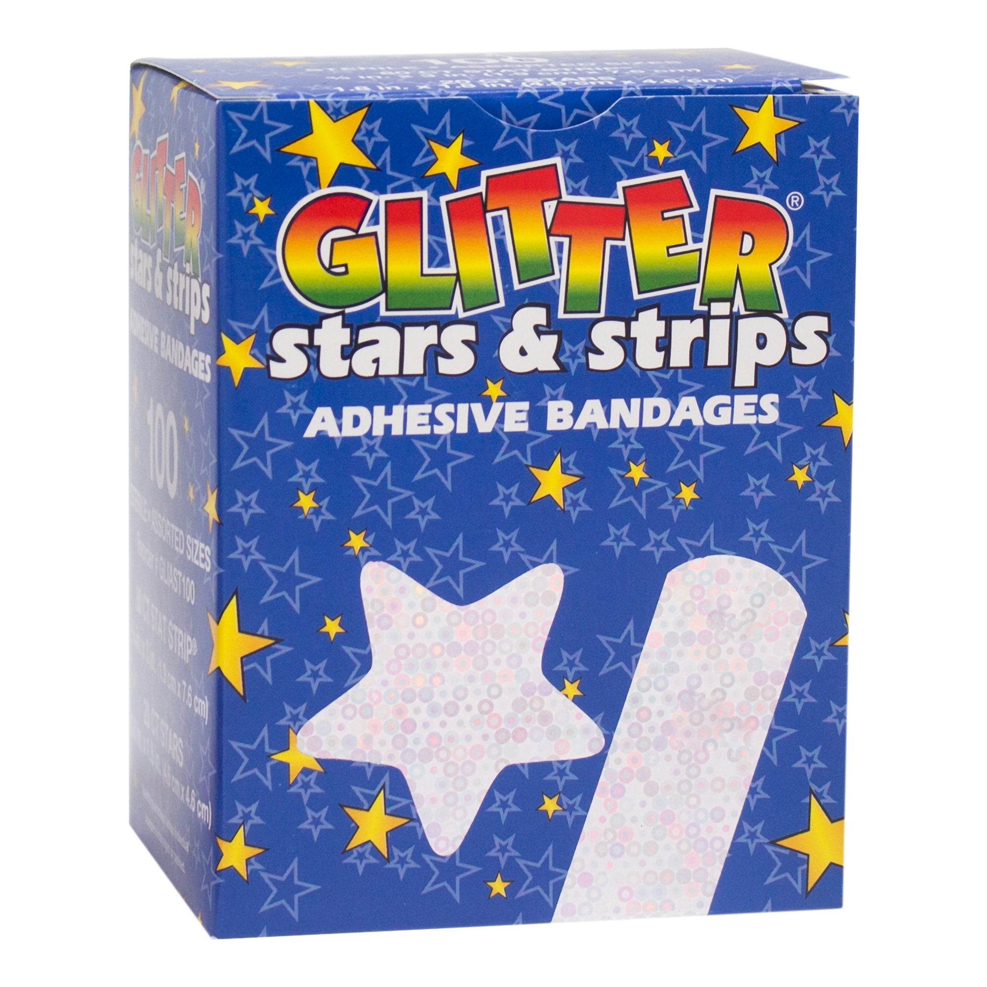 Glitter™ Stat Strip® Kid Design (Glitter Stars and Stripes) Adhesive Strip, 3/4 x 3 Inch