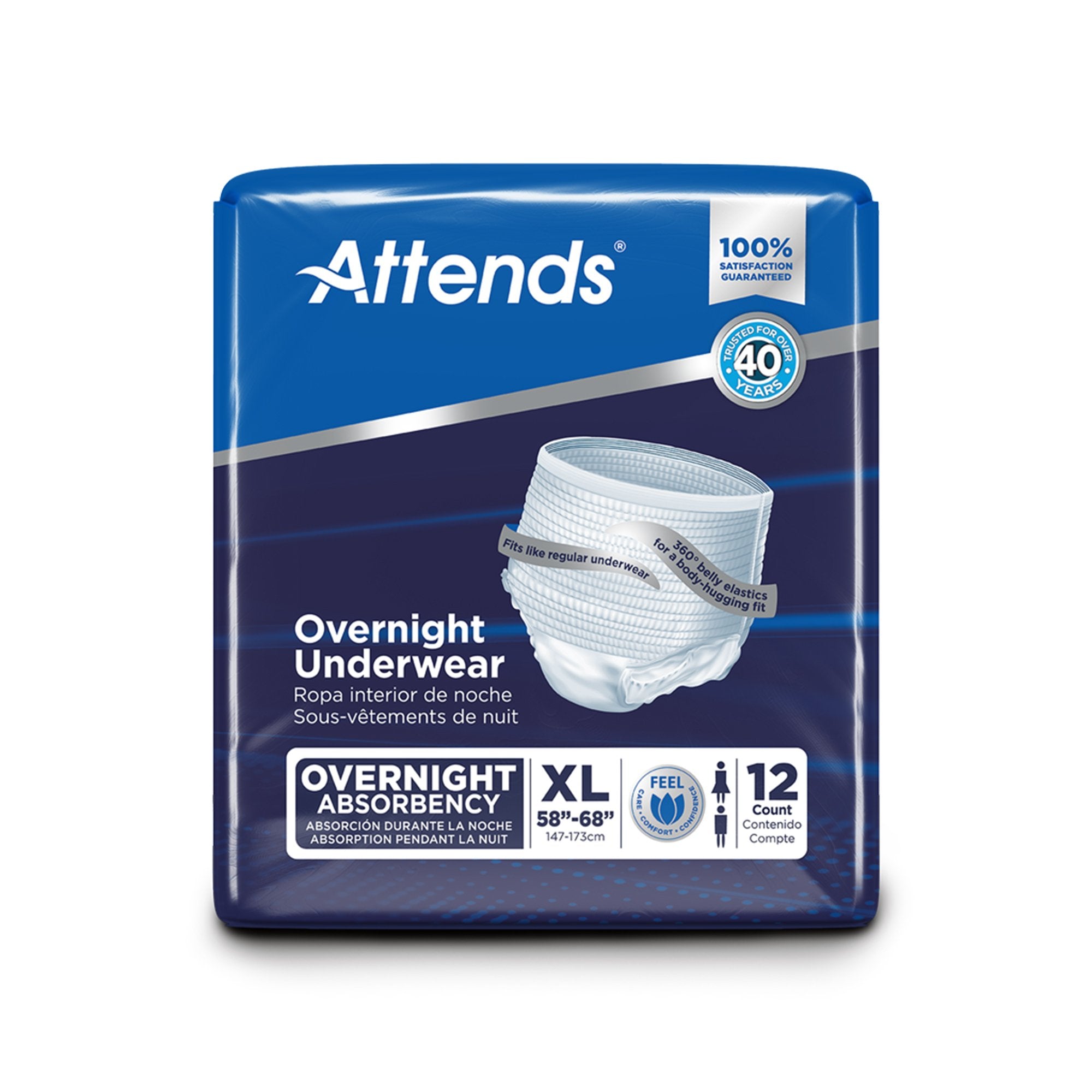 Attends® Overnight Underwear with Extended Wear Protection, X-Large