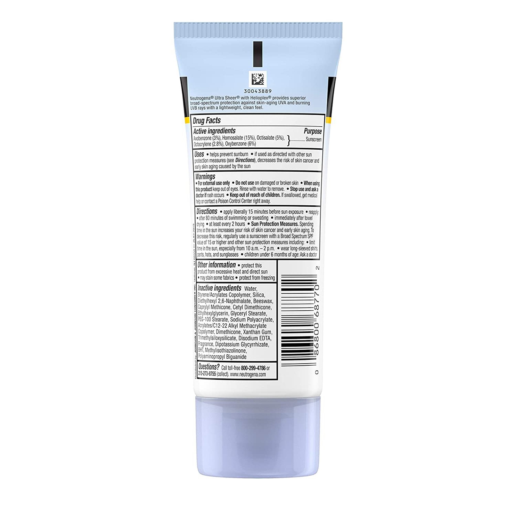 Neutrogena® Ultra Sheer Sunblock Tube