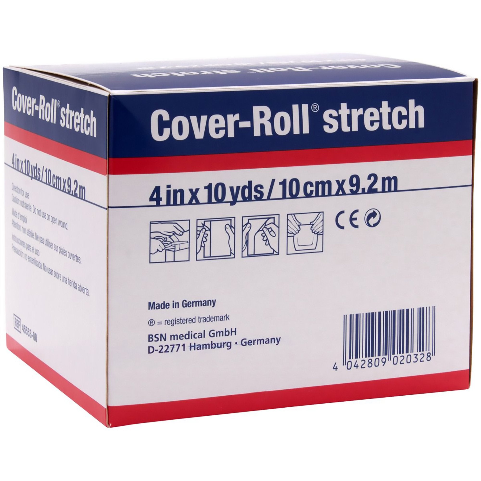 Cover-Roll® Stretch Nonwoven Polyester Dressing Retention Tape, 4 Inch x 10 Yard, White