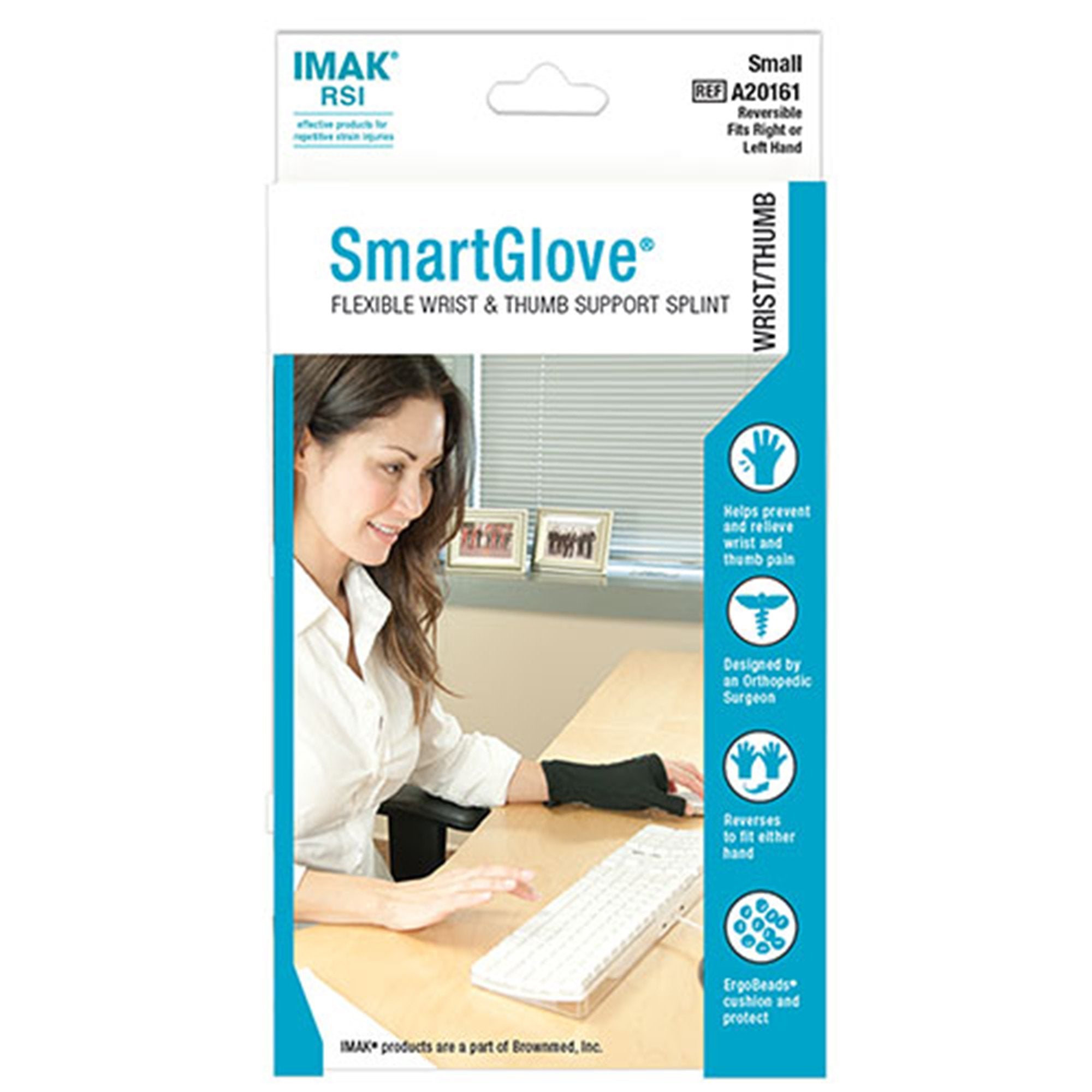 IMAK® RSI SmartGlove with Thumb Support Glove, Large, Black