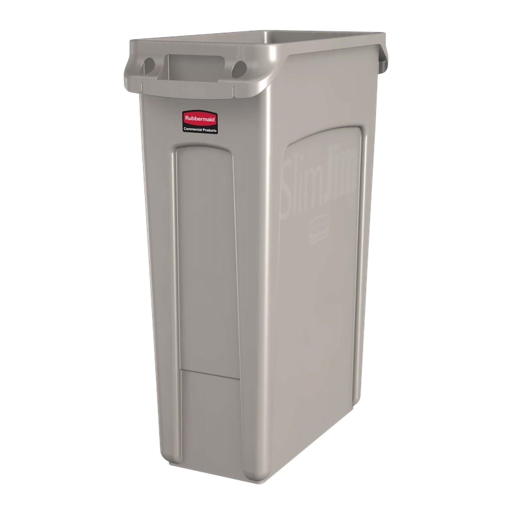 Trash Can Rubbermaid® Slim Jim® 23 gal. Rectangular Beige LLDPE Open Top