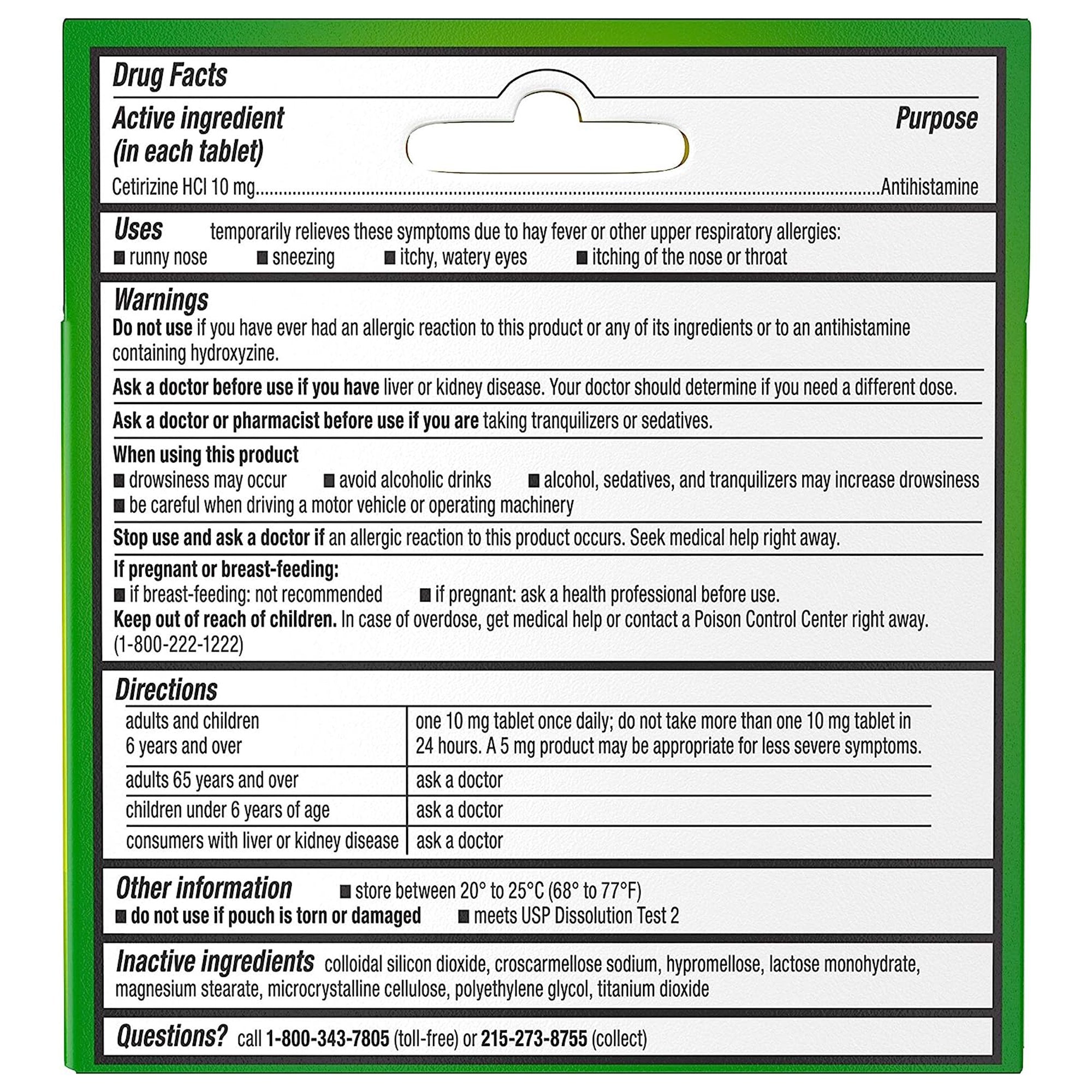 Zyrtec® 24 Hour 10 mg Tablets