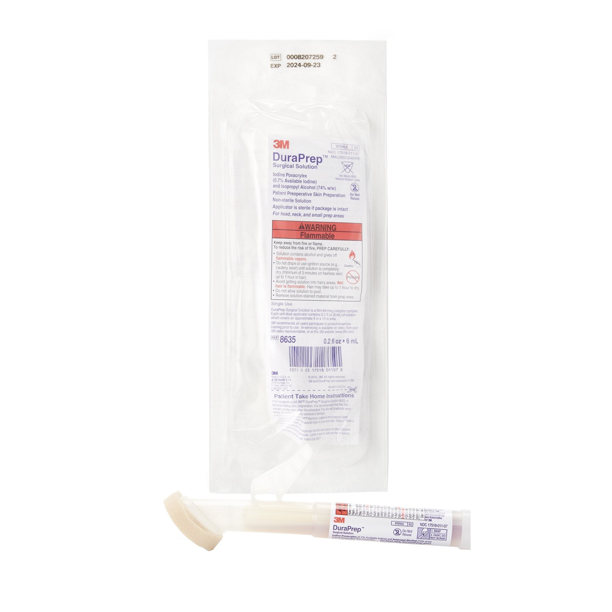 3M DuraPrep Prep Solution, Applicator, 6 mL