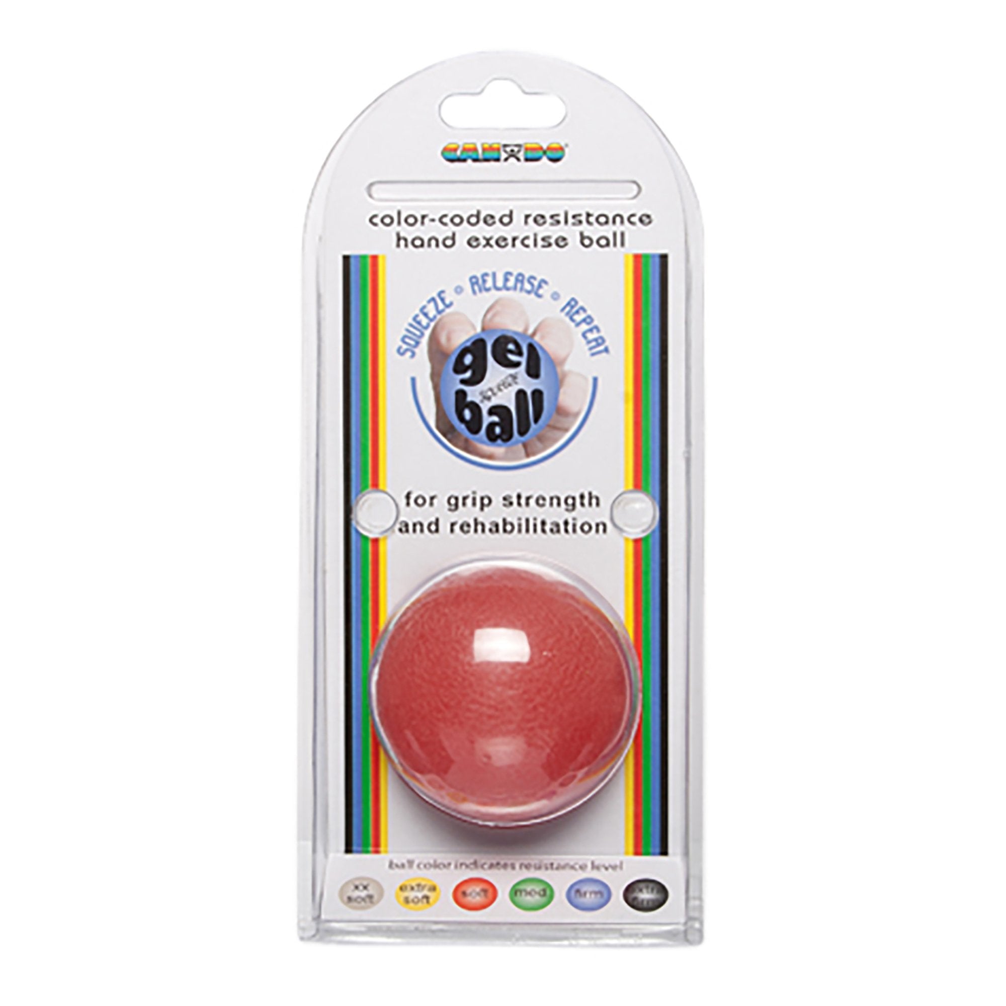 CanDo® Standard Circular Gel Squeeze Ball, Red, Light