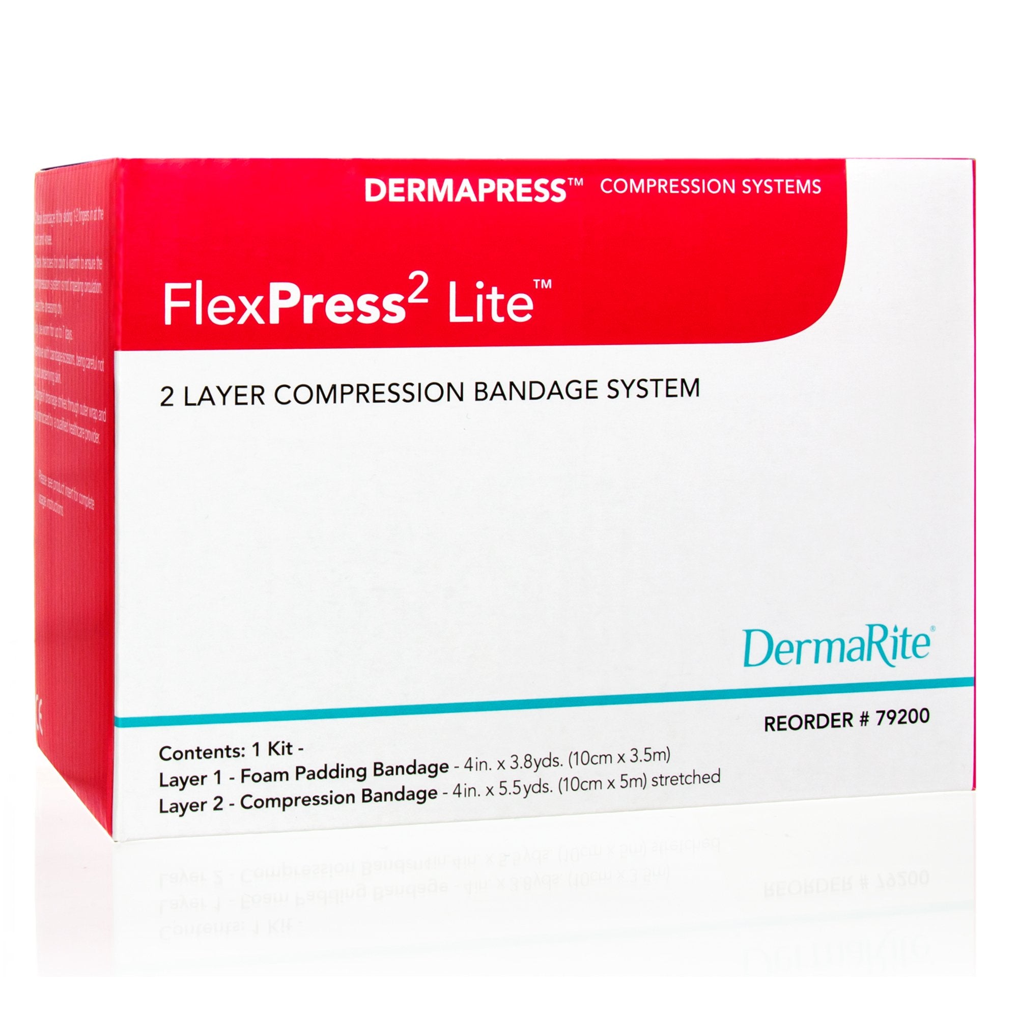 FlexPress2 Lite™ Self-adherent Closure 2 Layer Compression Bandage System, 4 Inch x 3-4/5 Yard / 4 Inch x 5-1/2 Yard