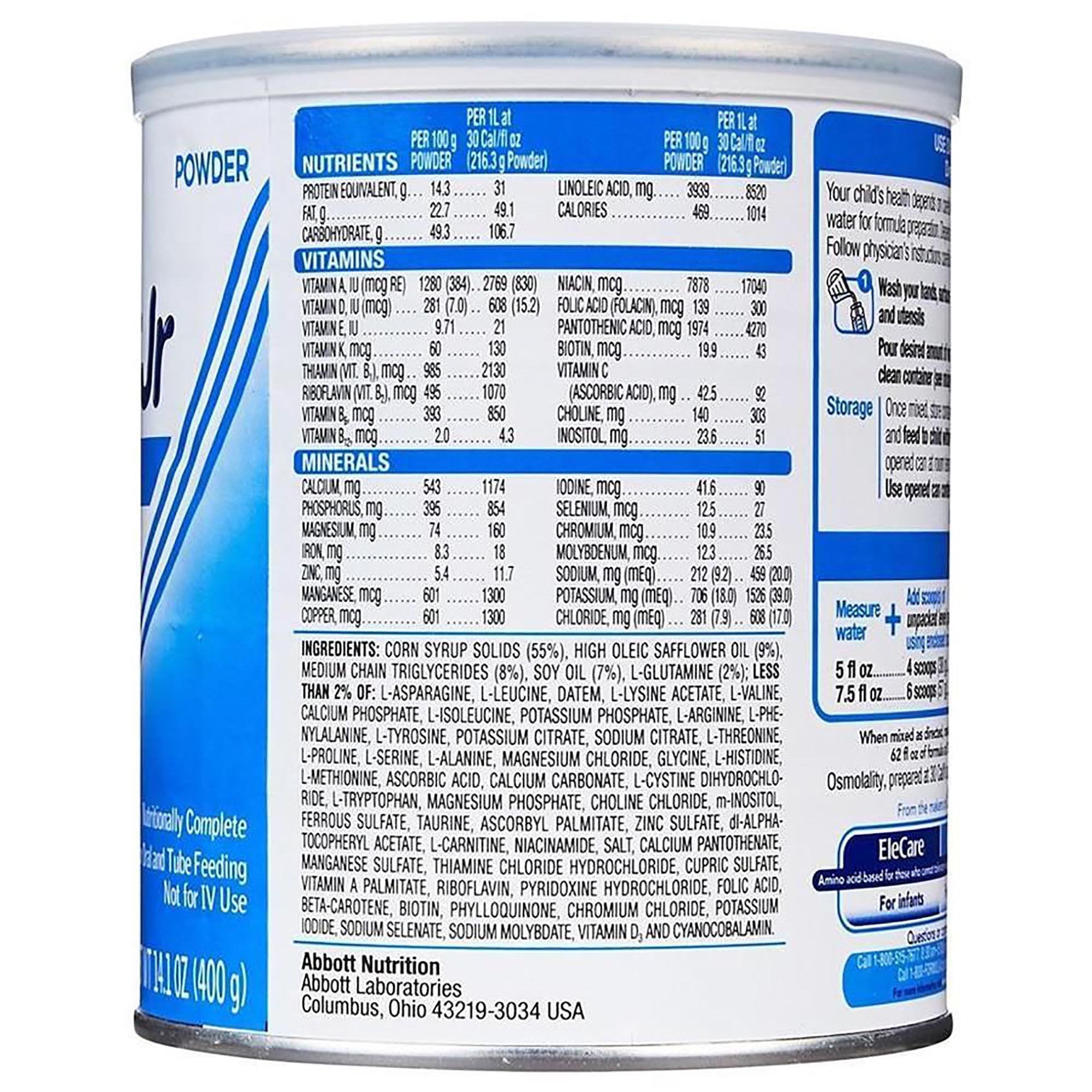 Pediatric Oral Supplement EleCare® Jr Unflavored 14.1 oz. Can Powder Amino Acid Protein Maldigestion