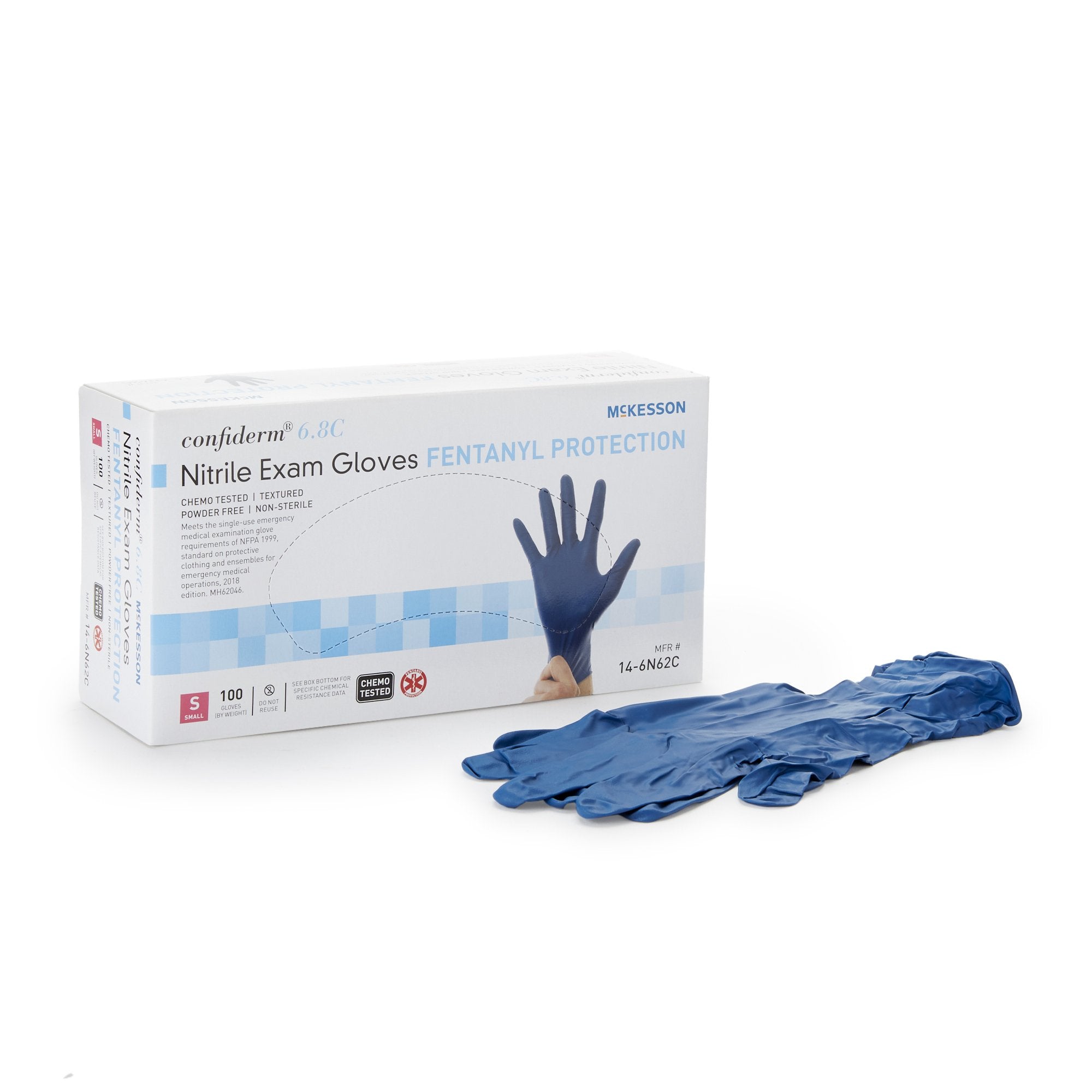 McKesson Confiderm® 6.8C Nitrile Exam Glove, Small, Blue