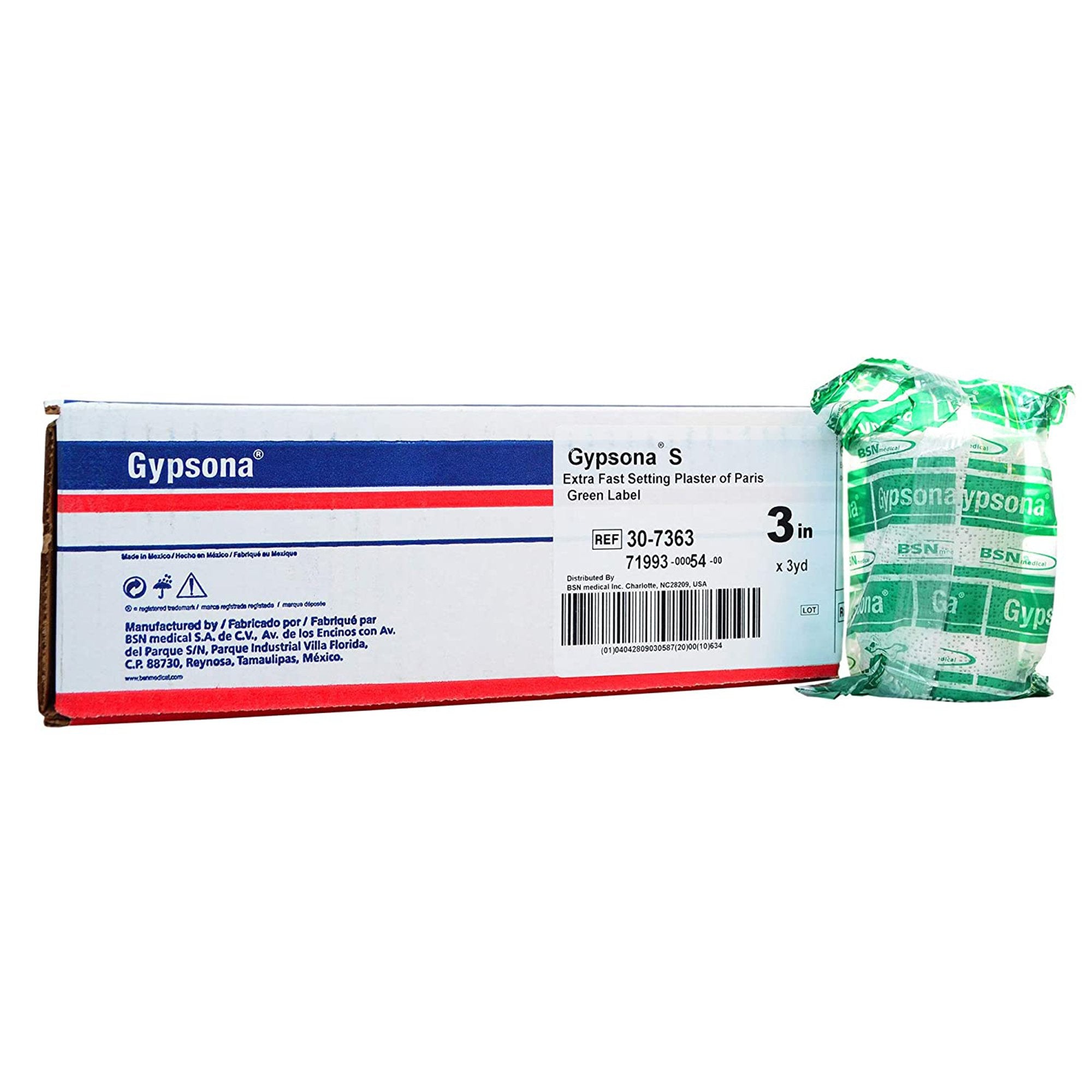 Gypsona® S Plaster Bandage, 3 Inch x 3 Yard