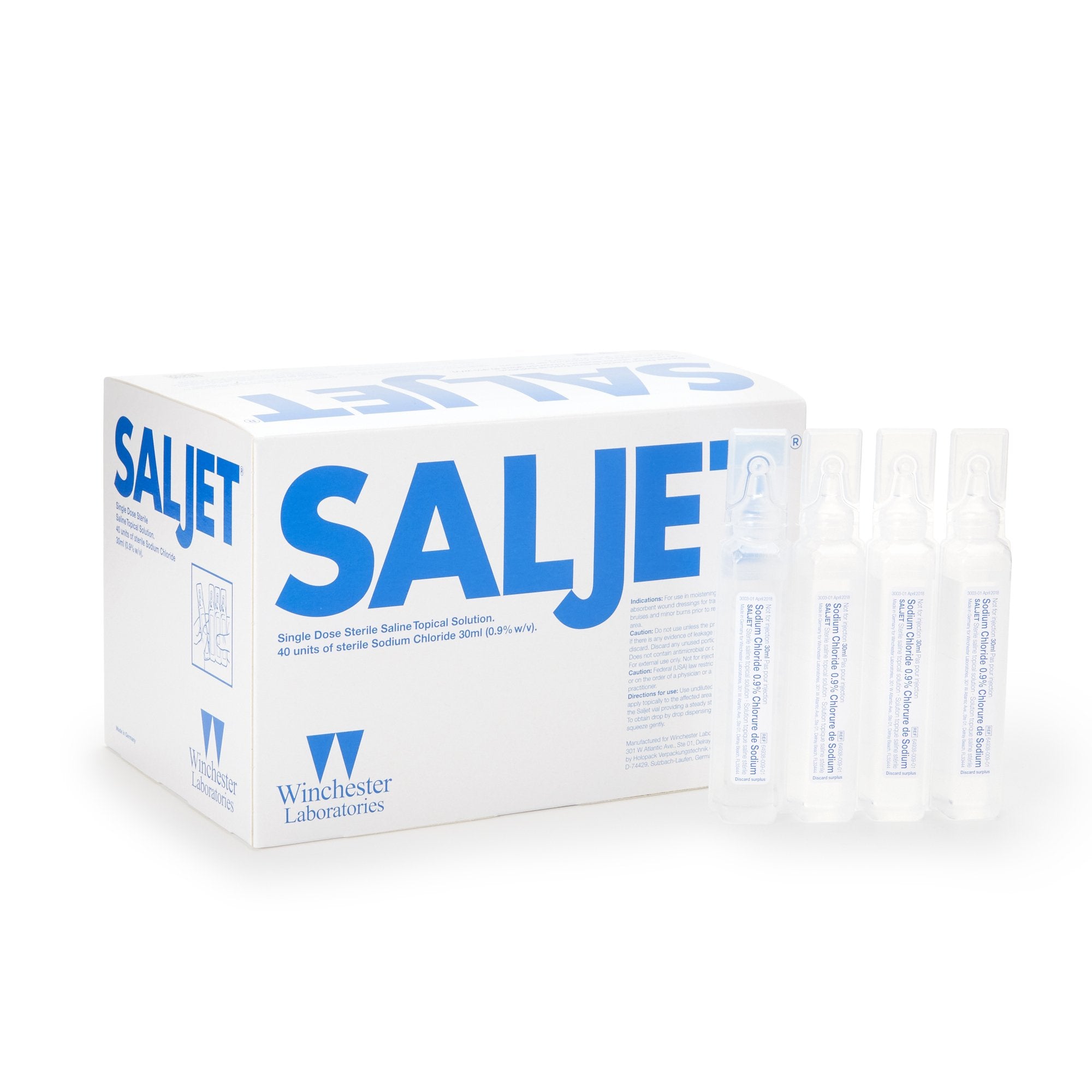 Saljet® Sterile Saline Solution, 40 Vials per Box