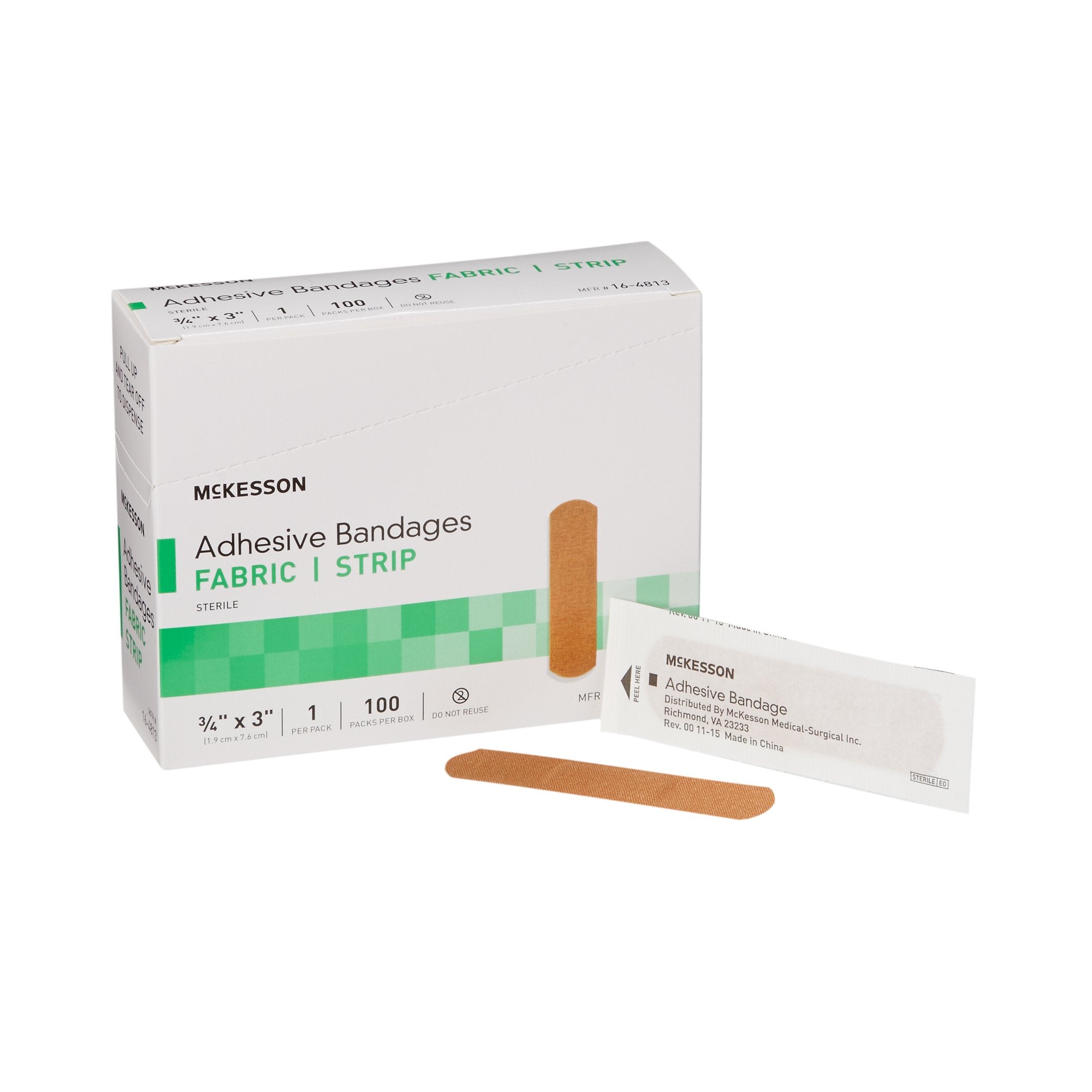 McKesson Tan Adhesive Strip, 3/4 x 3 Inch