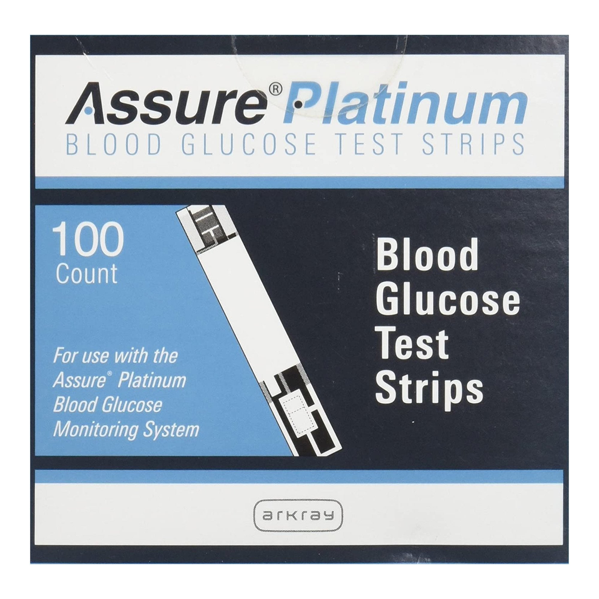 Blood Glucose Test Strips Assure® Platinum 100 Strips per Pack