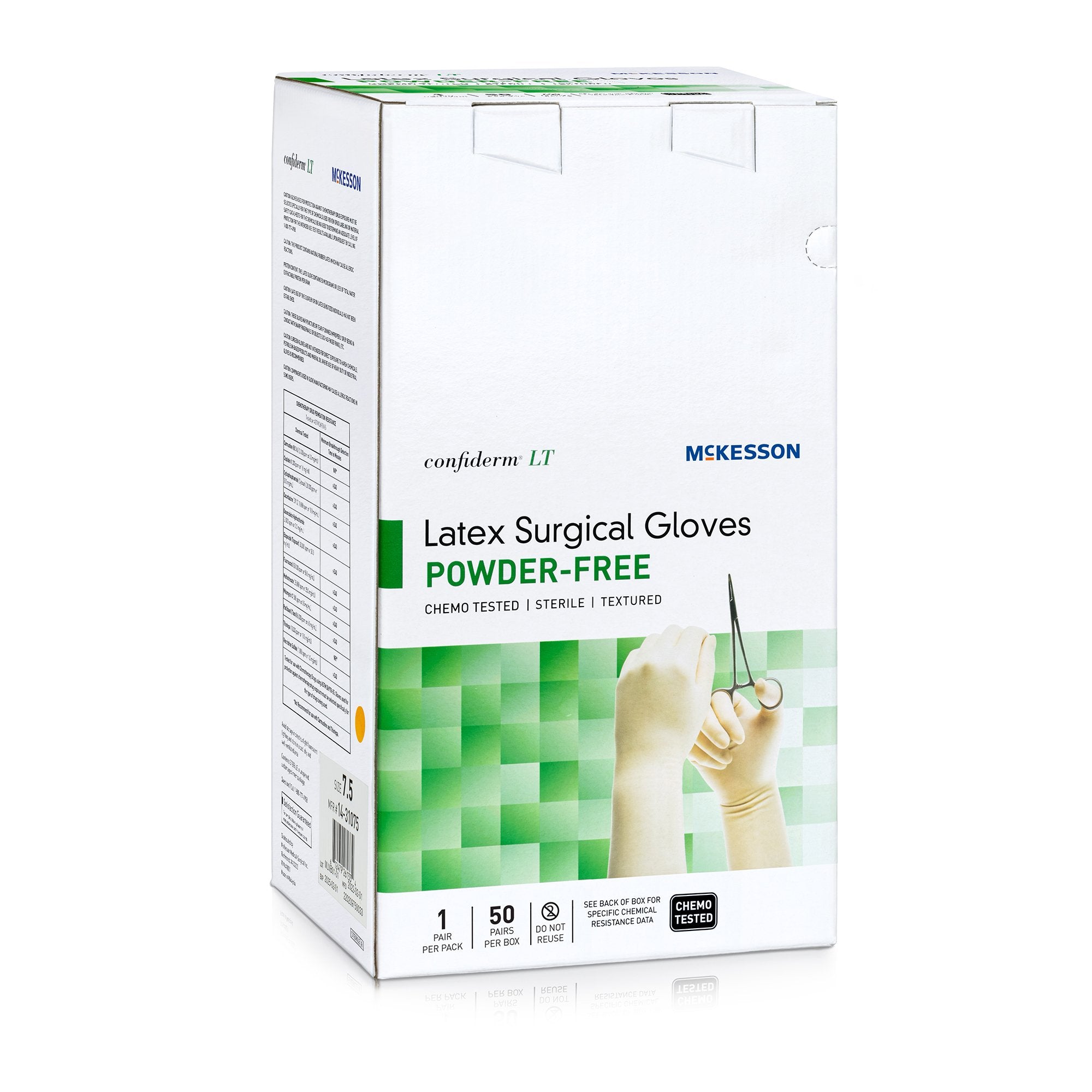 Confiderm® LT Latex Surgical Glove, Size 7.5, Ivory