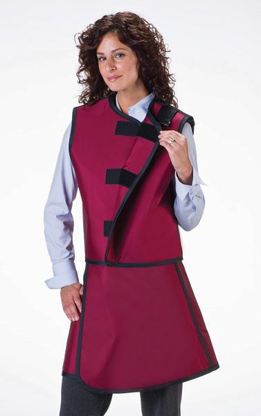 X-Ray Apron with Thyroid Collar Navy Blue Wraparound Style Medium