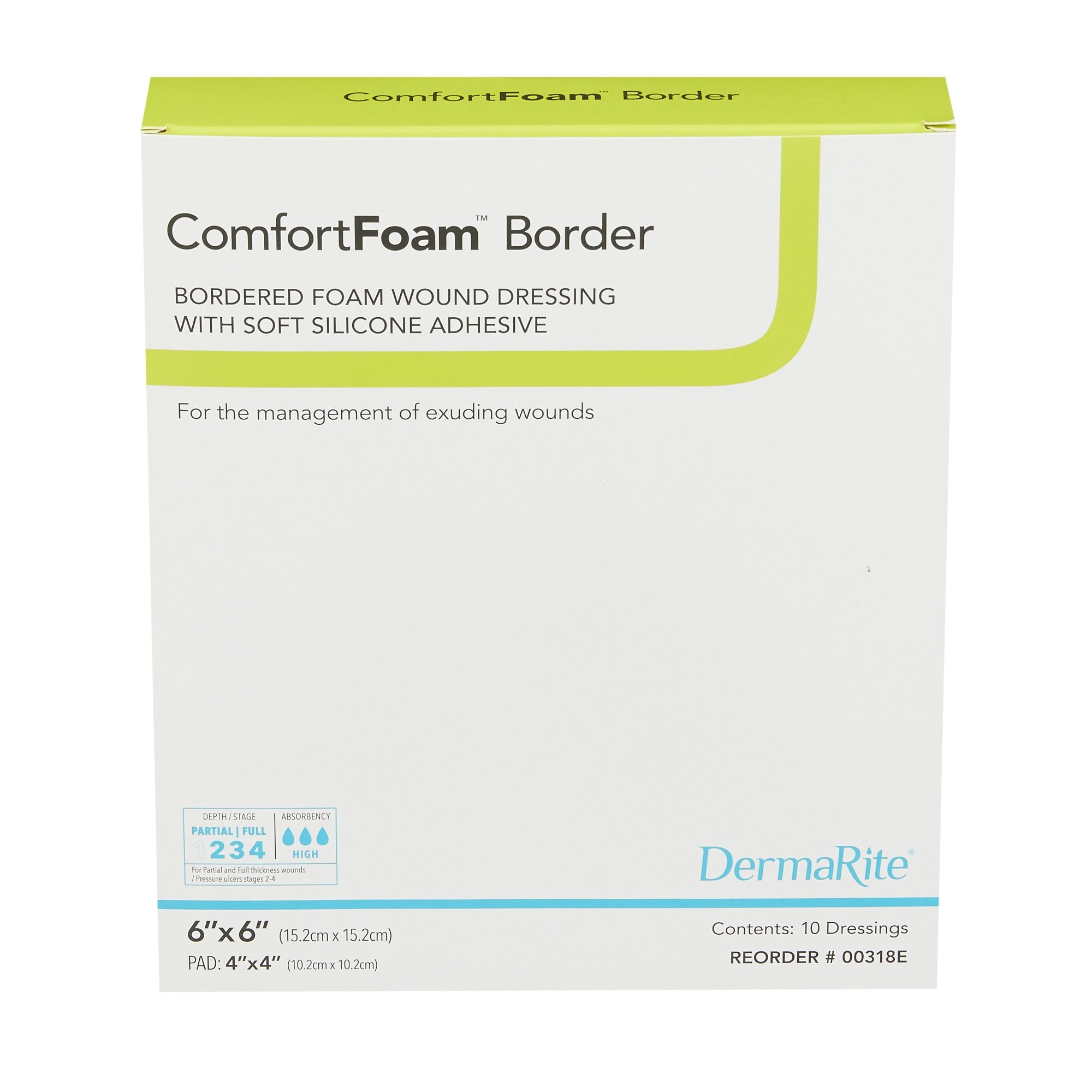 ComfortFoam™ Silicone Adhesive without Border Silicone Foam Dressing, 4 x 4 Inch