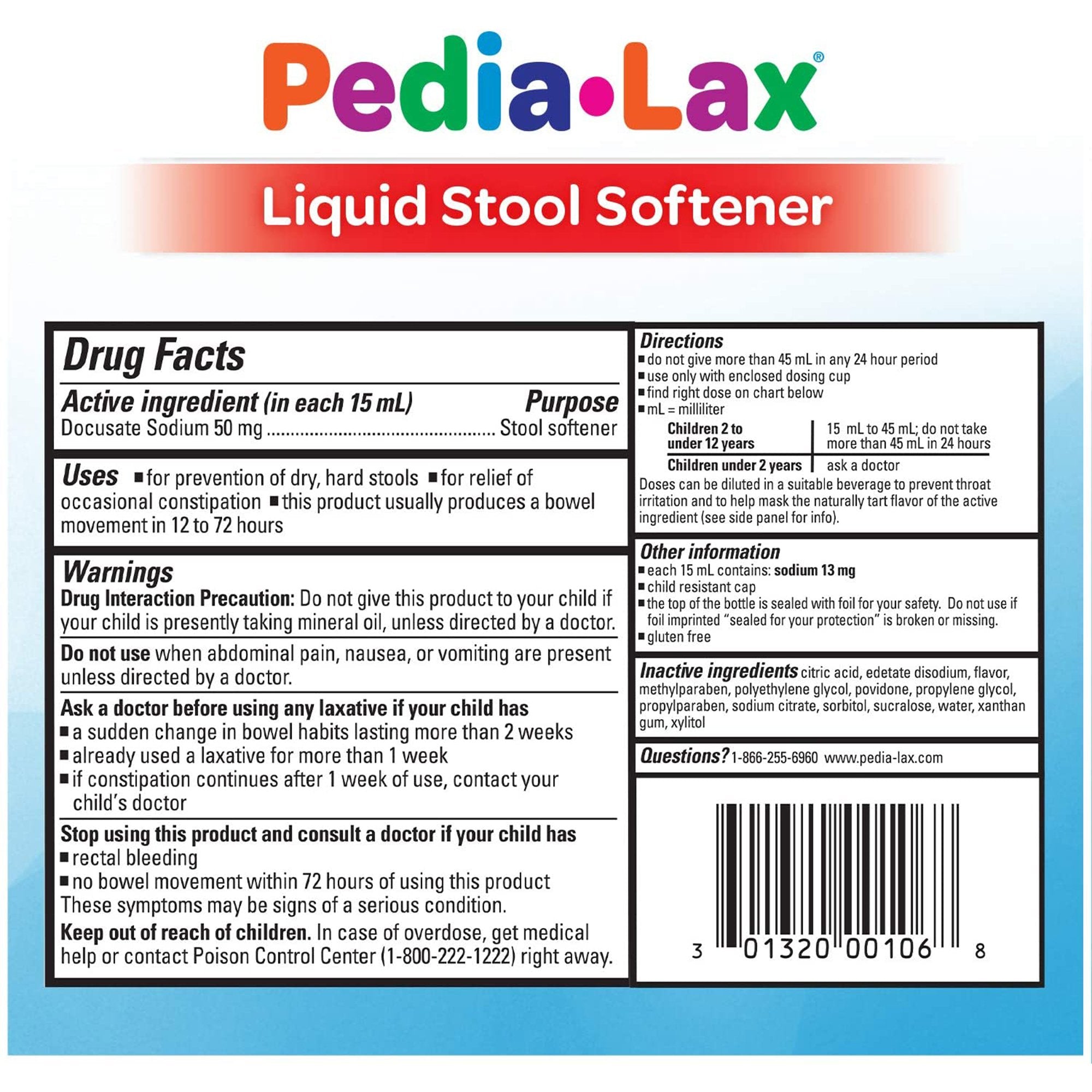 Pedia-Lax® Liquid Stool Softener Berry Flavor