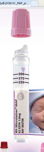 BD Microtainer® MAP Capillary Blood Collection Tube K2 EDTA Additive 250 µL to 500 µL BD Microgard™ Closure Plastic Tube