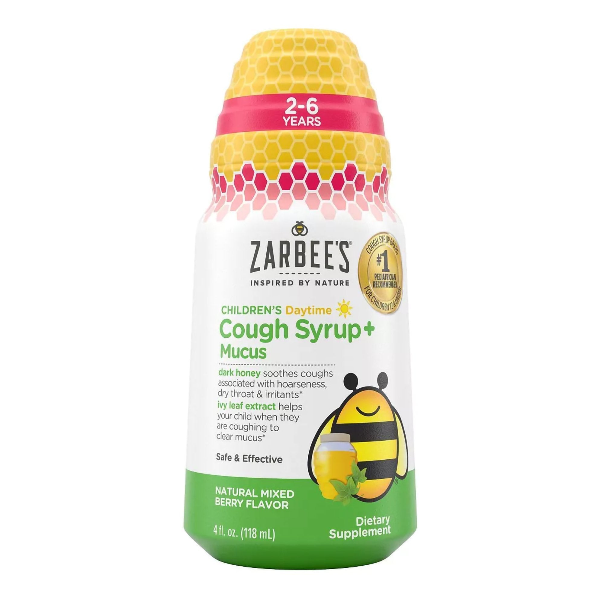 Children's Cold and Cough Relief Zarbee's® Cough Syrup + Mucus 6 g Strength Syrup 4 oz.