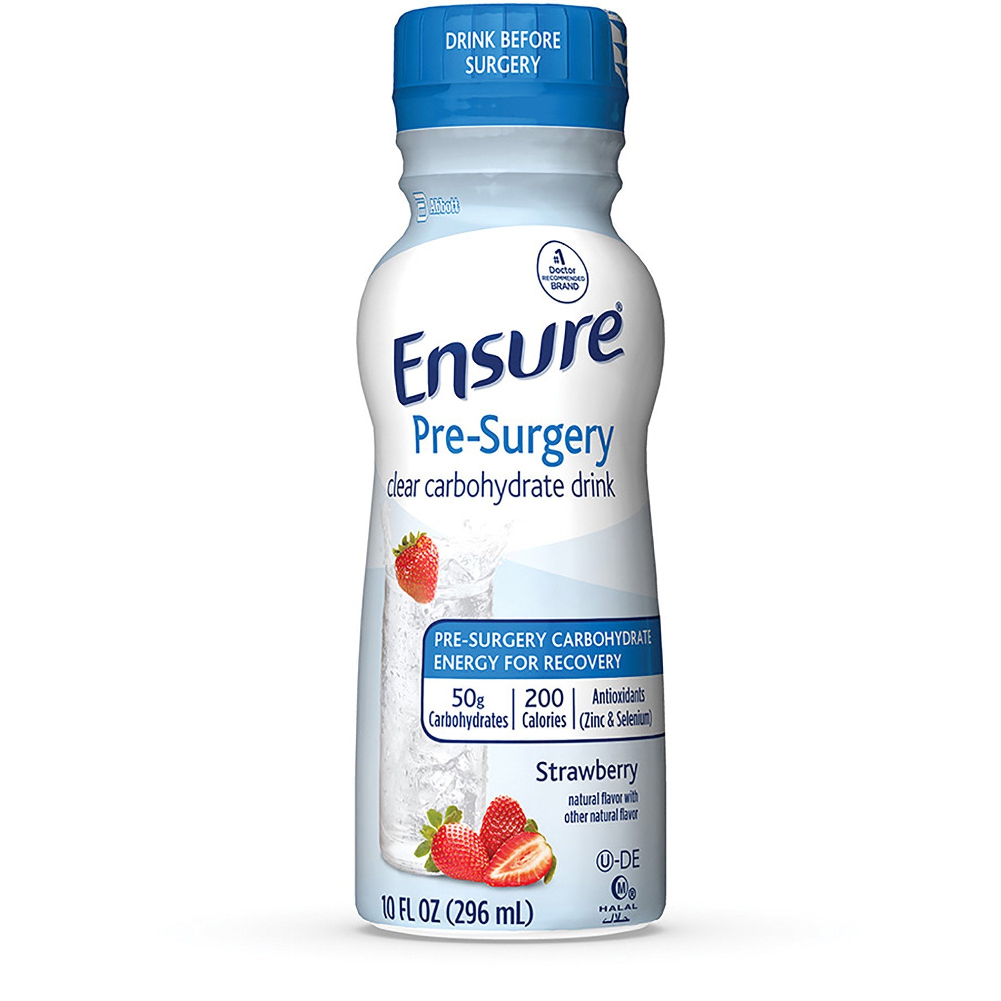 Oral Supplement Ensure® Pre-Surgery Clear Carbohydrate Drink Strawberry Flavor Liquid 10 oz. Bottle