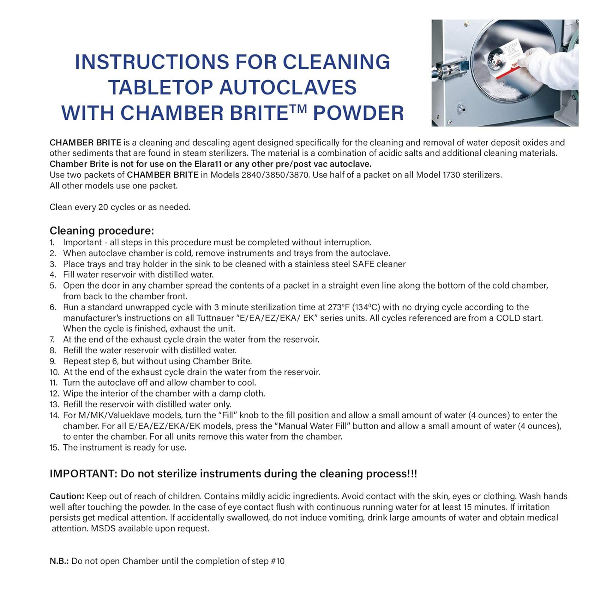 Chamber Brite Autoclave Cleaner