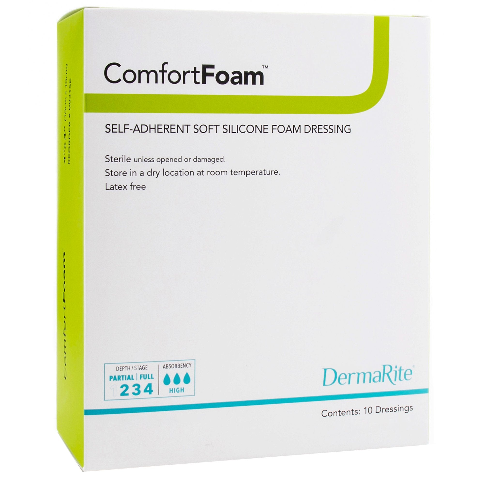 Foam Dressing ComfortFoam™ 3 X 3 Inch Without Border Film Backing Silicone Face Square Sterile