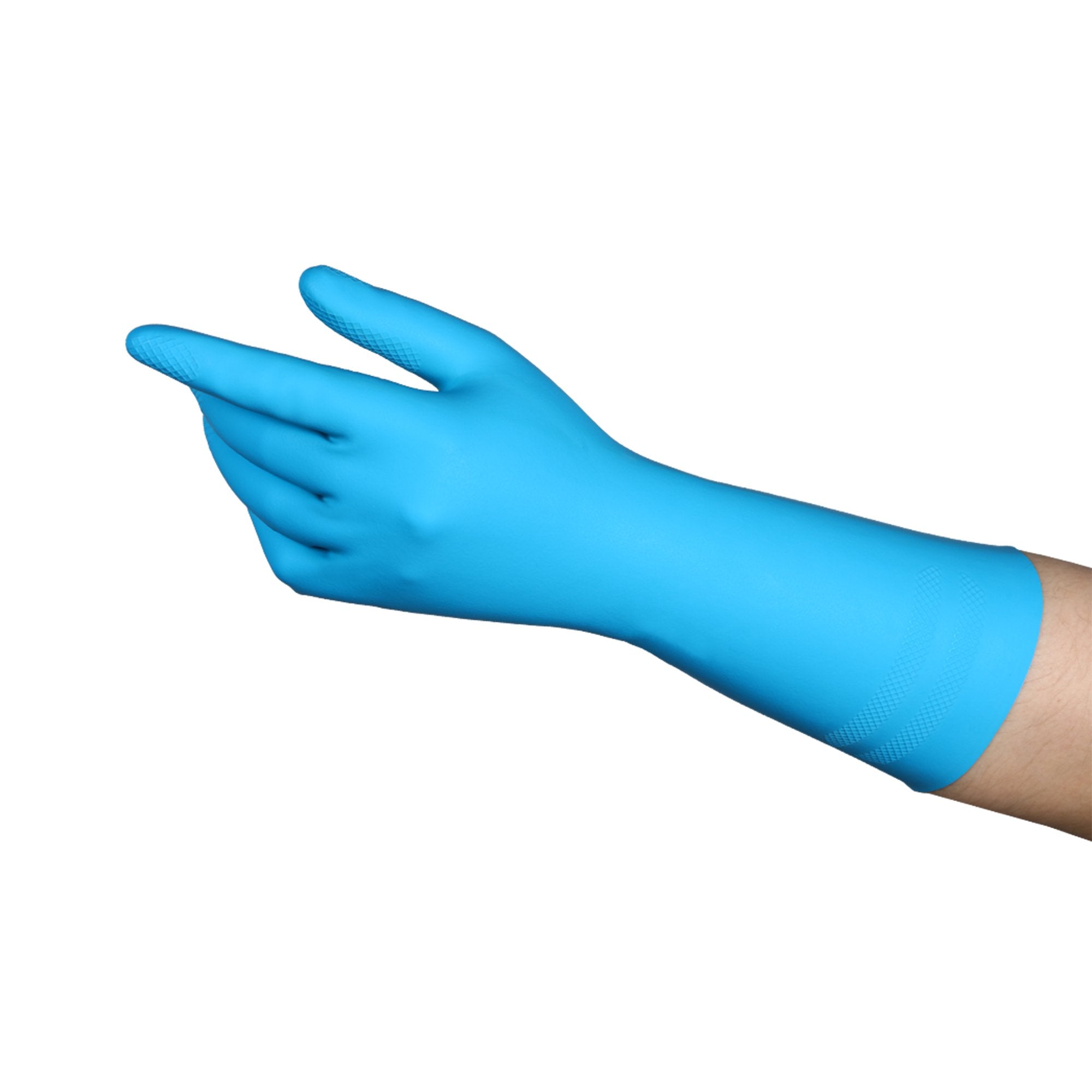 Utility Glove Medium Latex / Nitrile Blue 13 Inch Straight Cuff NonSterile