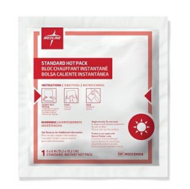 Instant Hot Pack Medline Medium Plastic / Sodium Acetate Disposable