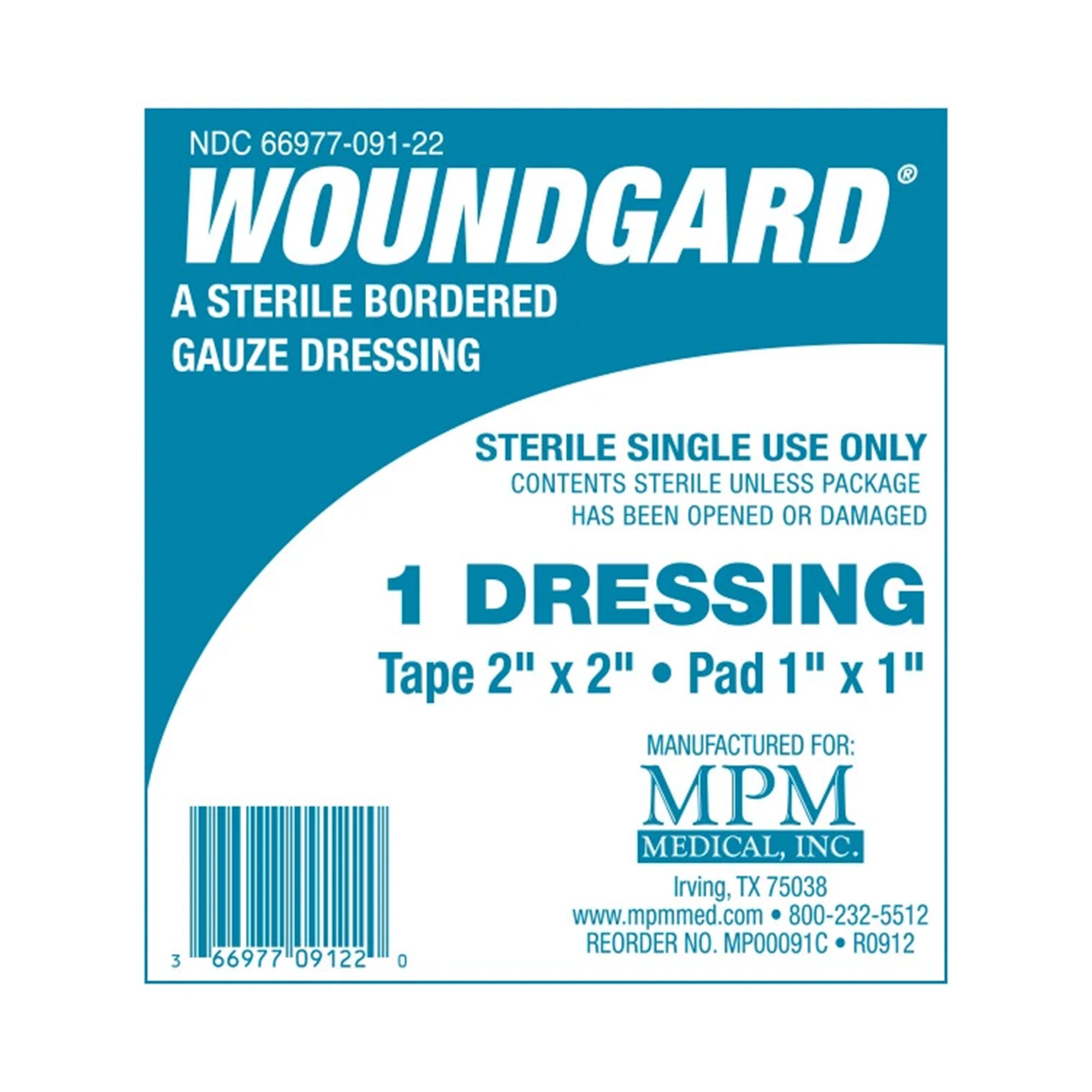 WoundGard® White Adhesive Dressing, 2 x 2 Inch