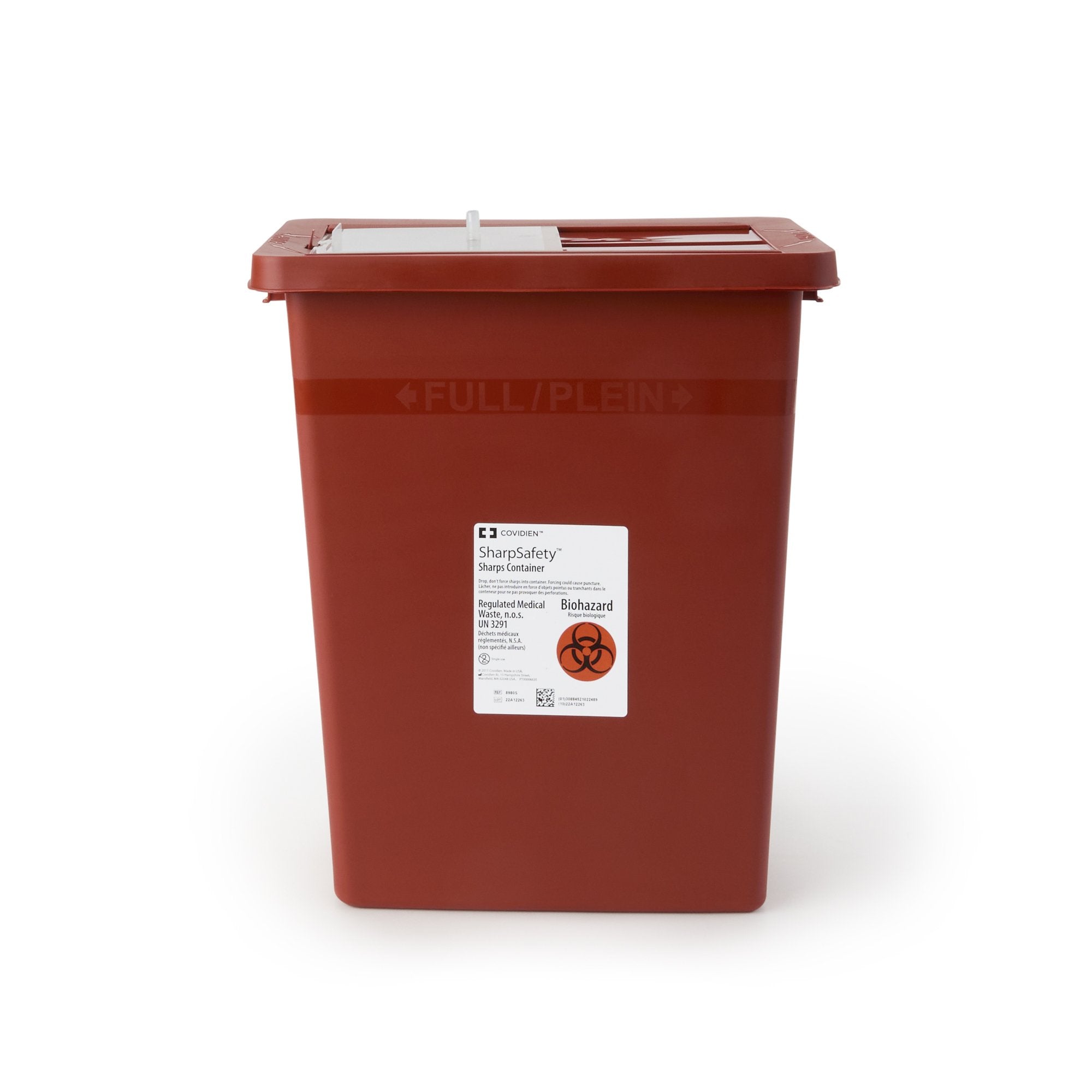 SharpSafety™ Multi-purpose Sharps Container, 8 Gallon, 17¾ x 11 x 15½ Inch